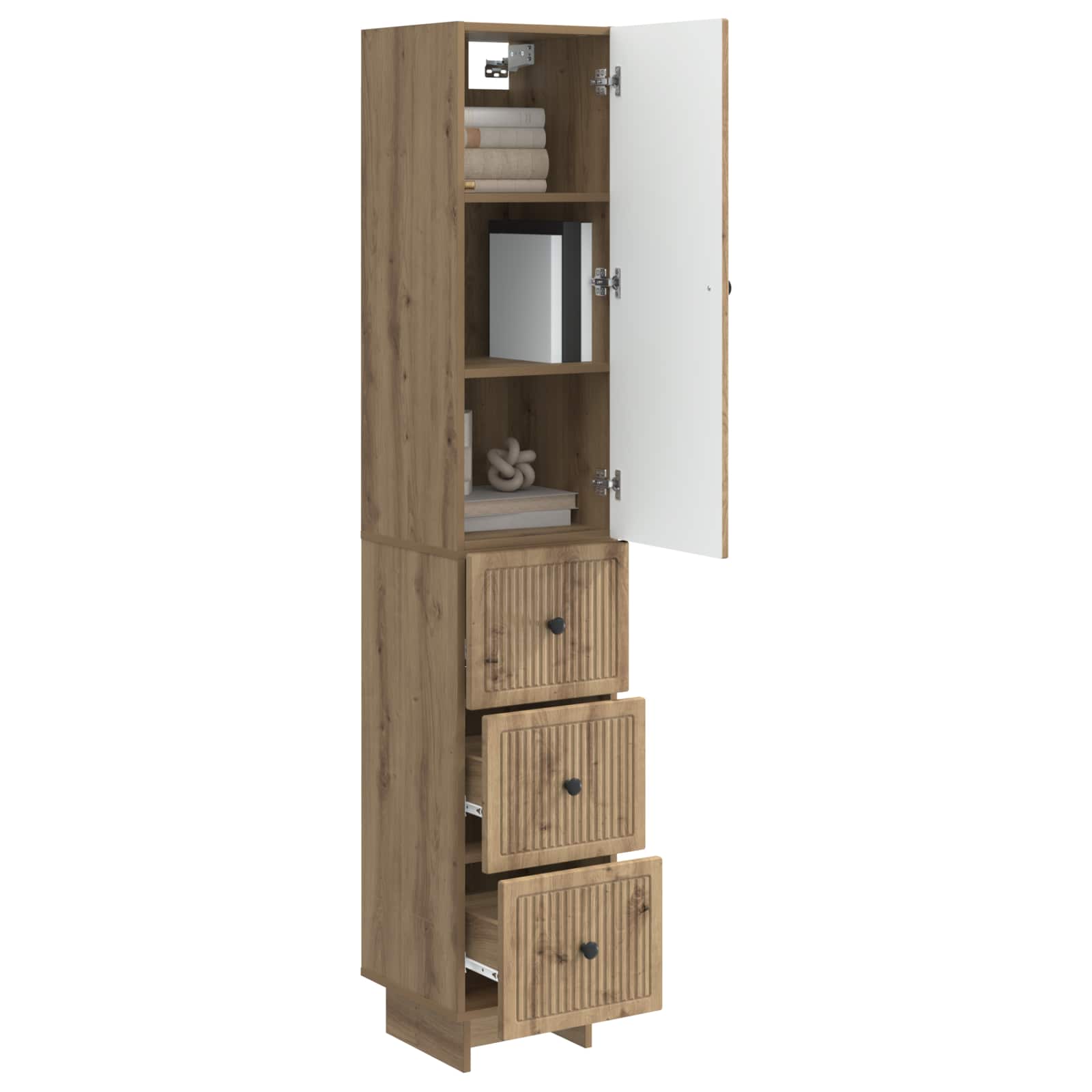 Kastenset 2 pcs 33 x 34,5 x 90 cm Bewerkt hout is nu te koop bij PeponiXL, paradijselijk wonen!