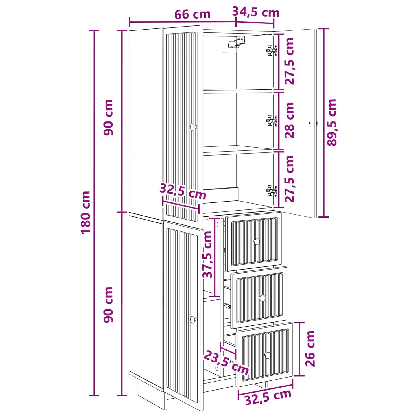 Kastenset 2 pcs 66 x 34,5 x 90 cm Bewerkt hout is nu te koop bij PeponiXL, paradijselijk wonen!