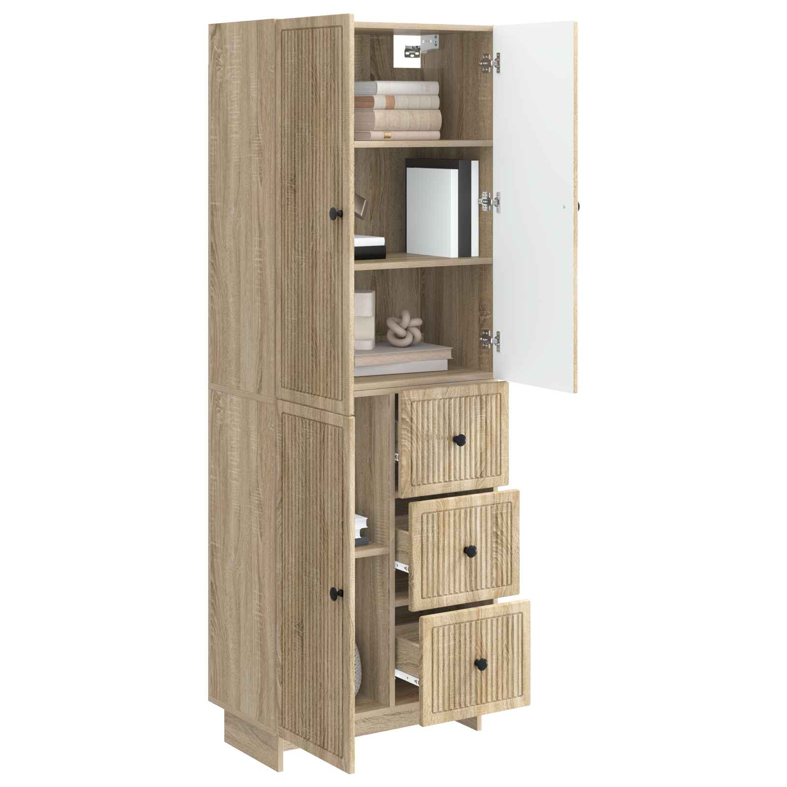 Kastenset 2 pcs 66 x 34,5 x 90 cm Bewerkt hout is nu te koop bij PeponiXL, paradijselijk wonen!