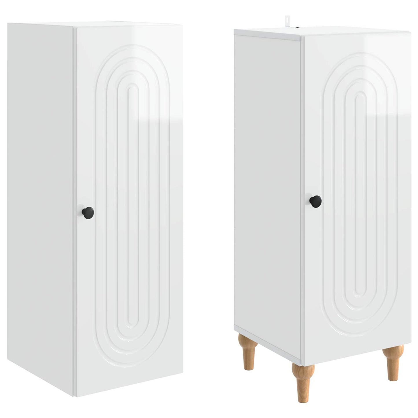 Kastenset 2 pcs Hoogglans Wit Bewerkt hout is nu te koop bij PeponiXL, paradijselijk wonen!