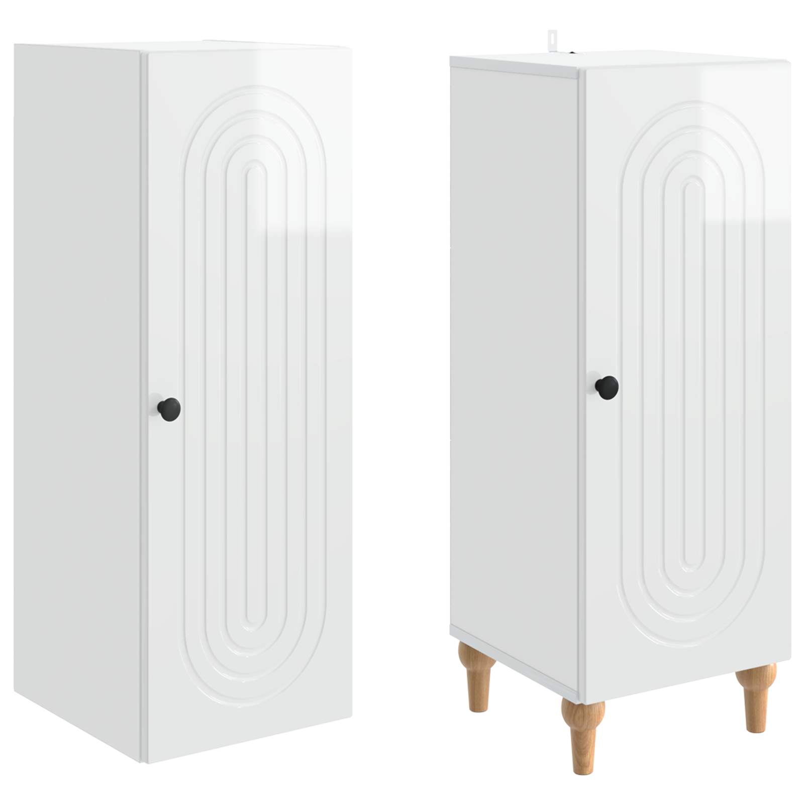 Kastenset 2 pcs Hoogglans Wit Bewerkt hout is nu te koop bij PeponiXL, paradijselijk wonen!