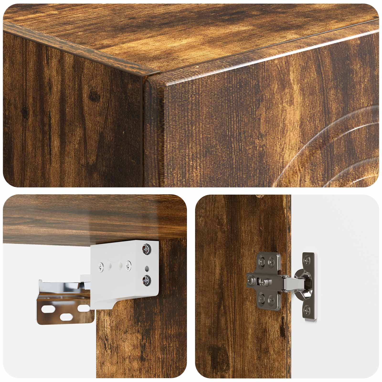 Kastenset 2 pcs Gerookt eiken Bewerkt hout is nu te koop bij PeponiXL, paradijselijk wonen!