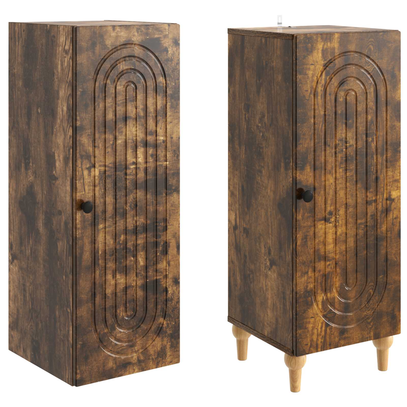 Kastenset 2 pcs Gerookt eiken Bewerkt hout is nu te koop bij PeponiXL, paradijselijk wonen!