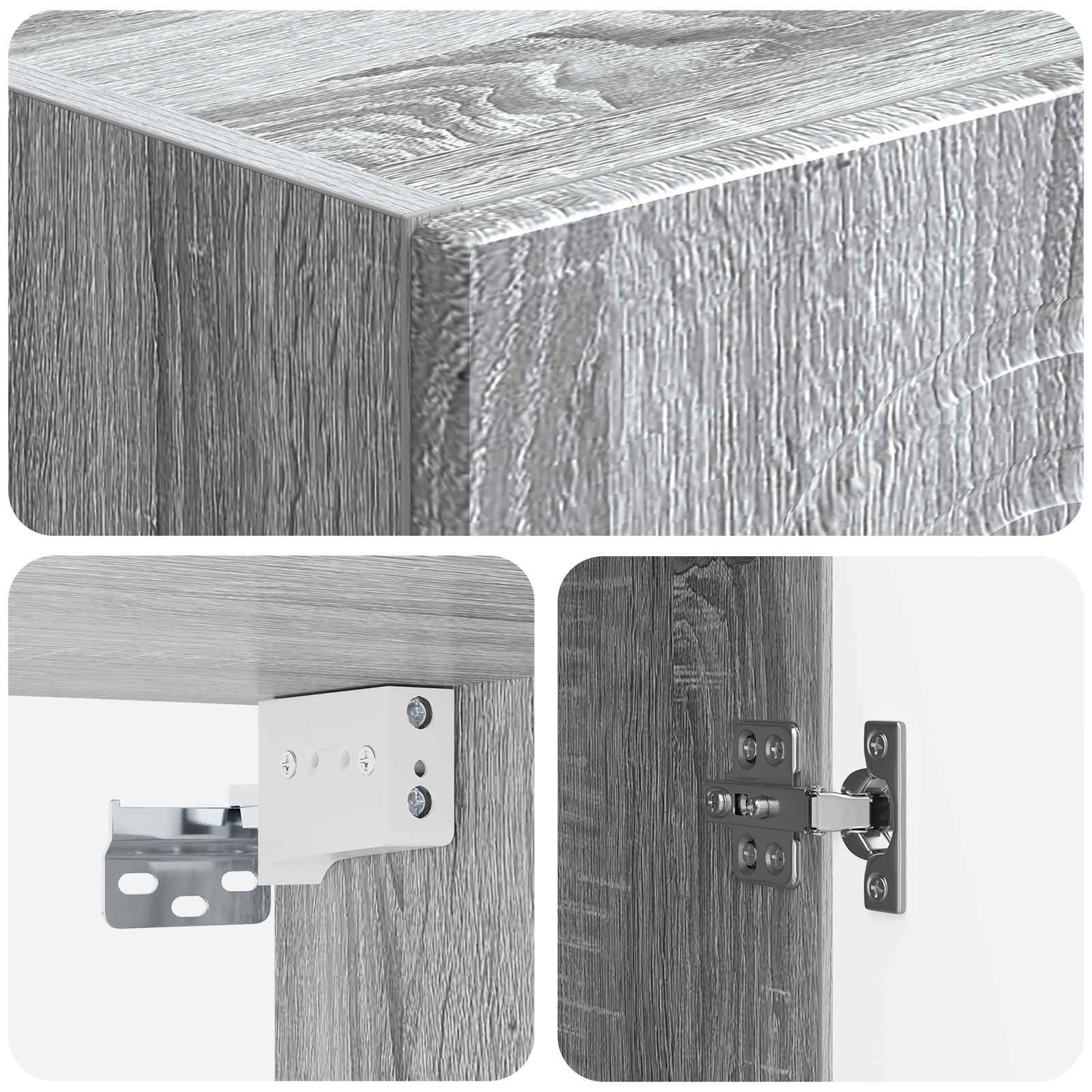 Kastenset 2 pcs Grijs Sonoma Bewerkt hout is nu te koop bij PeponiXL, paradijselijk wonen!