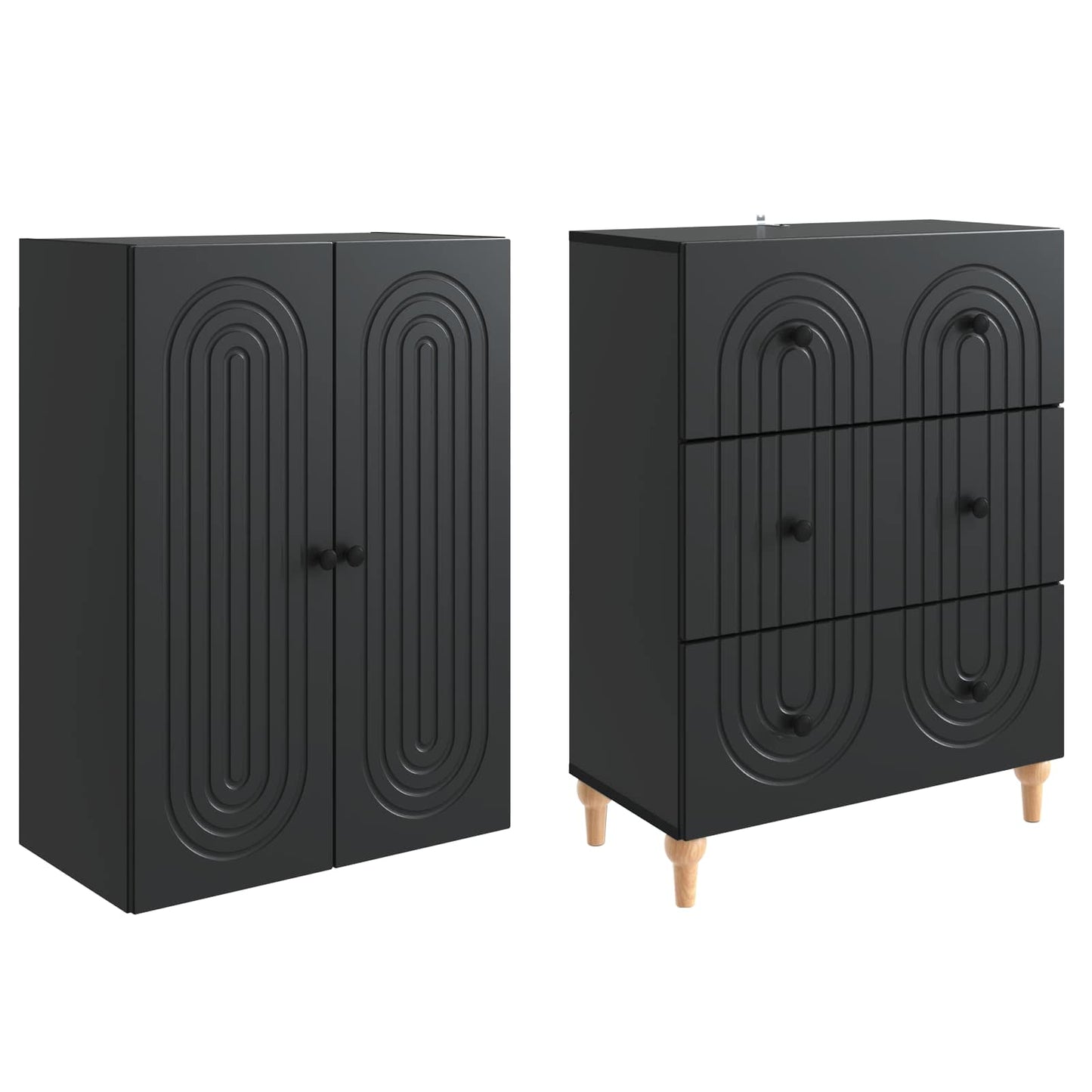 Kastenset 2 pcs 66 x 34,5 x 90 cm Bewerkt hout is nu te koop bij PeponiXL, paradijselijk wonen!