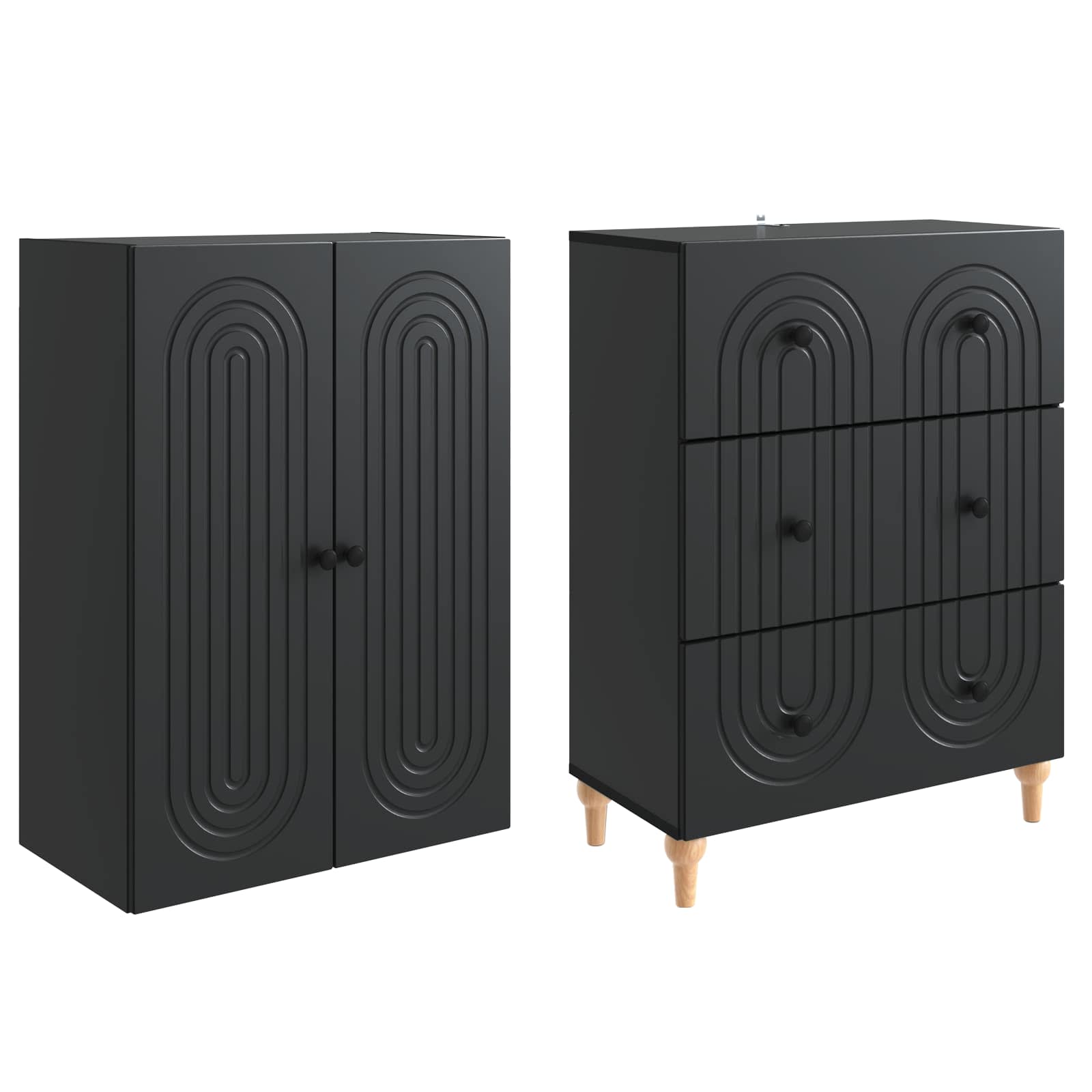 Kastenset 2 pcs 66 x 34,5 x 90 cm Bewerkt hout is nu te koop bij PeponiXL, paradijselijk wonen!