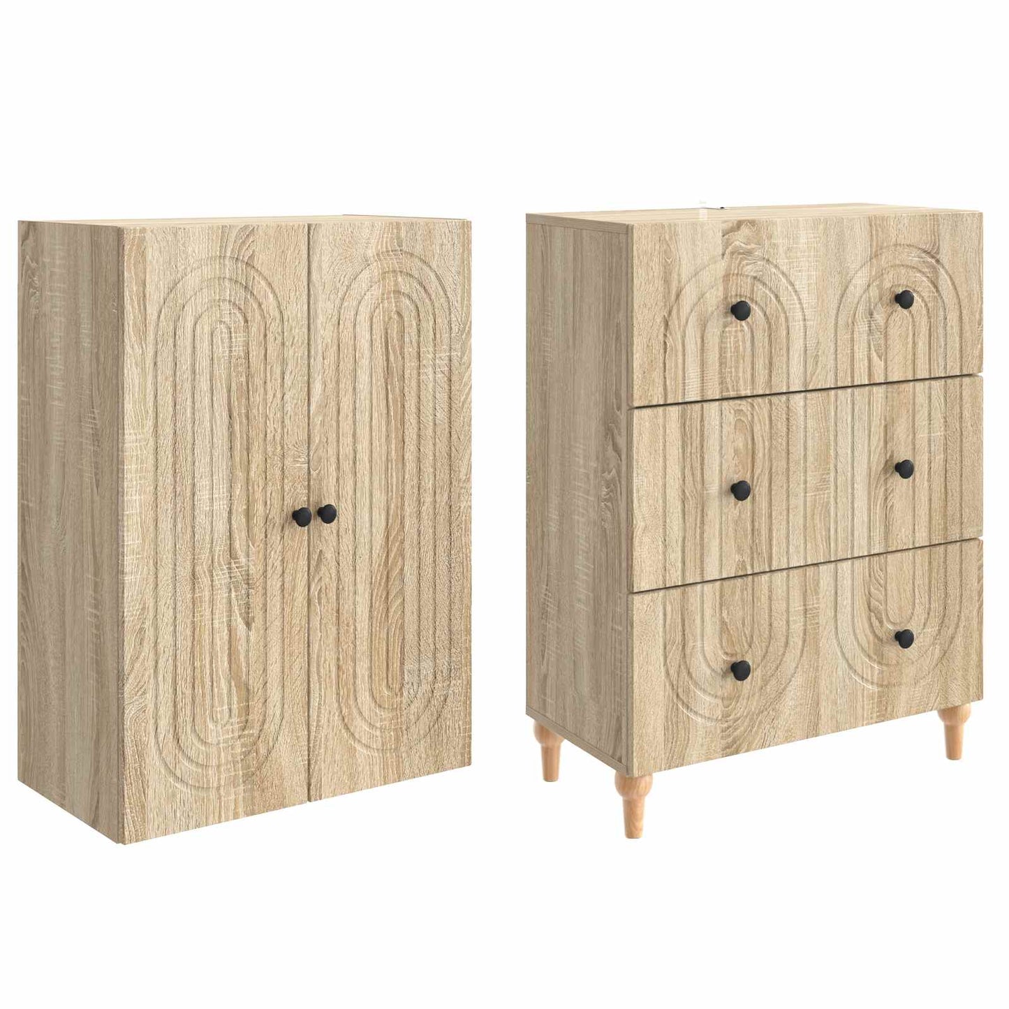 Kastenset 2 pcs 66 x 34,5 x 90 cm Bewerkt hout is nu te koop bij PeponiXL, paradijselijk wonen!