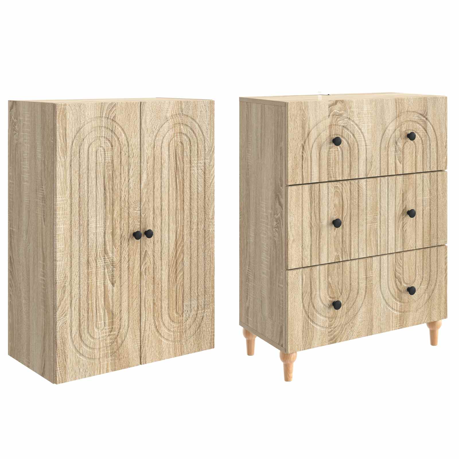 Kastenset 2 pcs 66 x 34,5 x 90 cm Bewerkt hout is nu te koop bij PeponiXL, paradijselijk wonen!