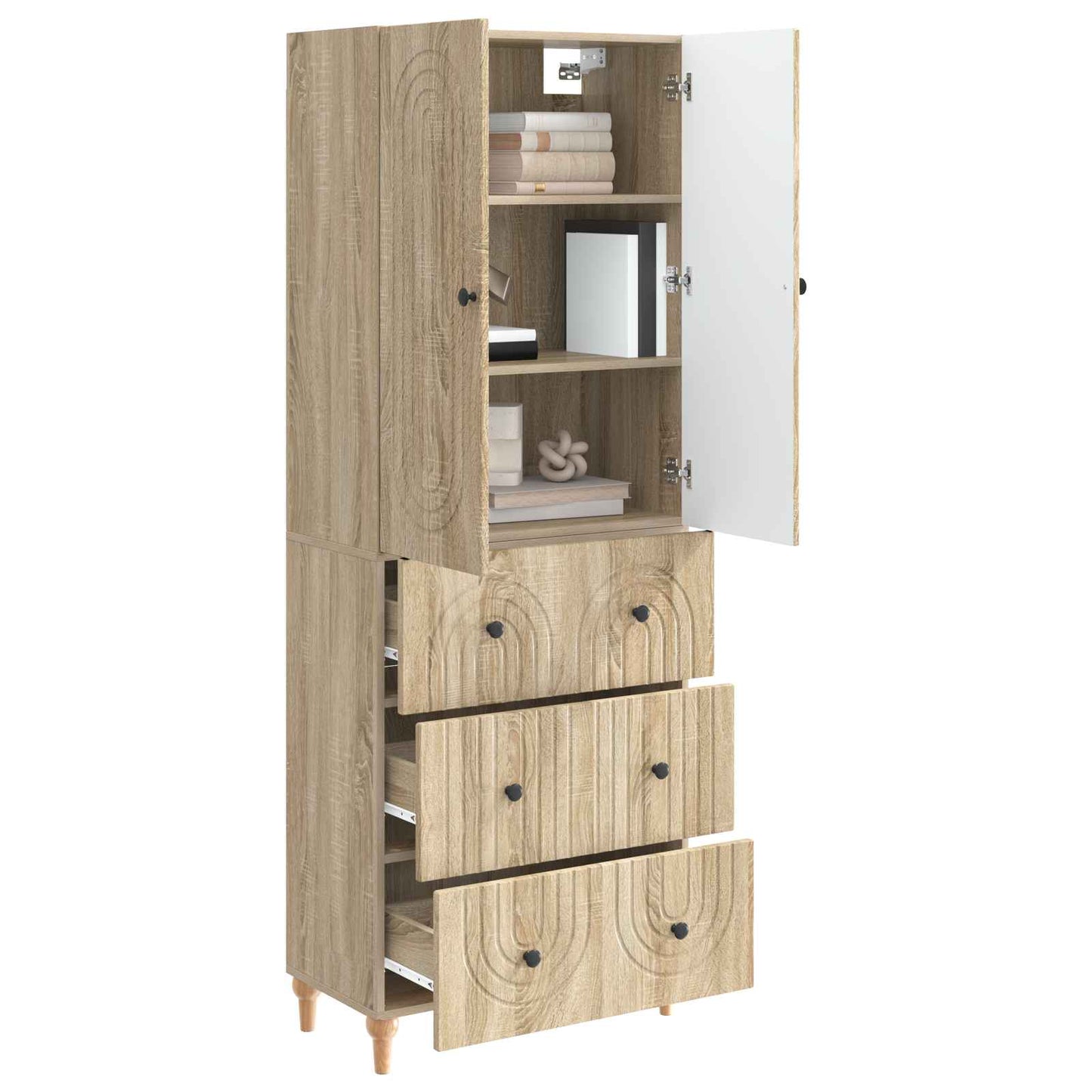 Kastenset 2 pcs 66 x 34,5 x 90 cm Bewerkt hout is nu te koop bij PeponiXL, paradijselijk wonen!