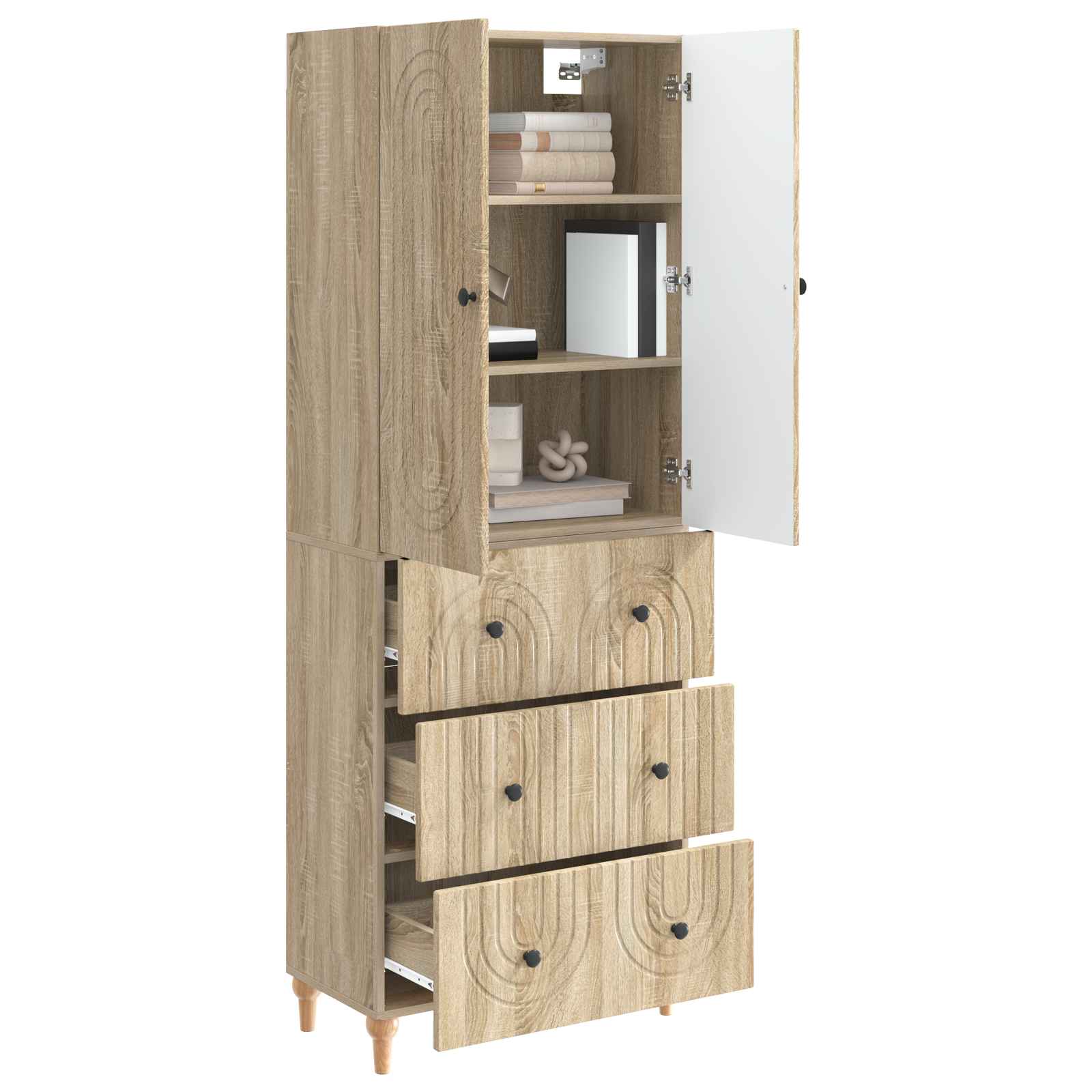 Kastenset 2 pcs 66 x 34,5 x 90 cm Bewerkt hout is nu te koop bij PeponiXL, paradijselijk wonen!