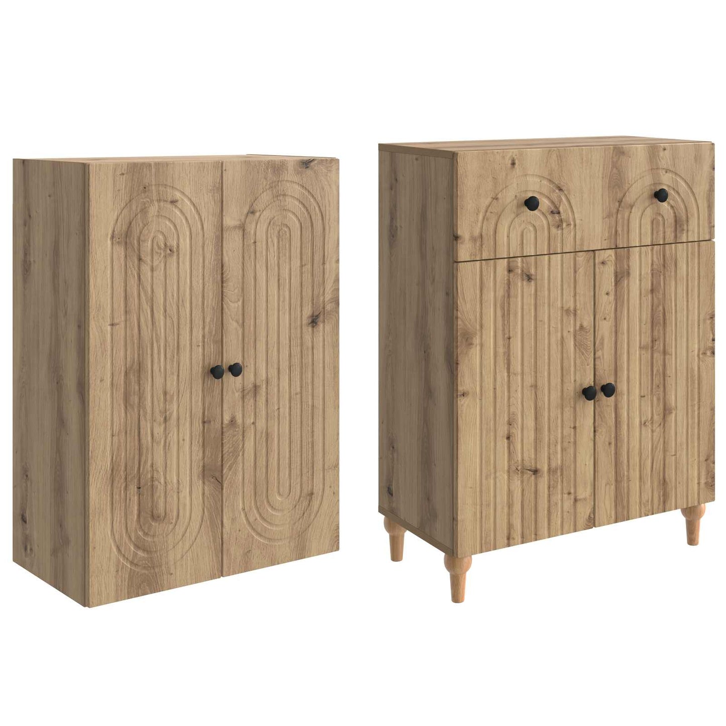 Kastenset 2 pcs 66 x 34,5 x 90 cm Bewerkt hout is nu te koop bij PeponiXL, paradijselijk wonen!