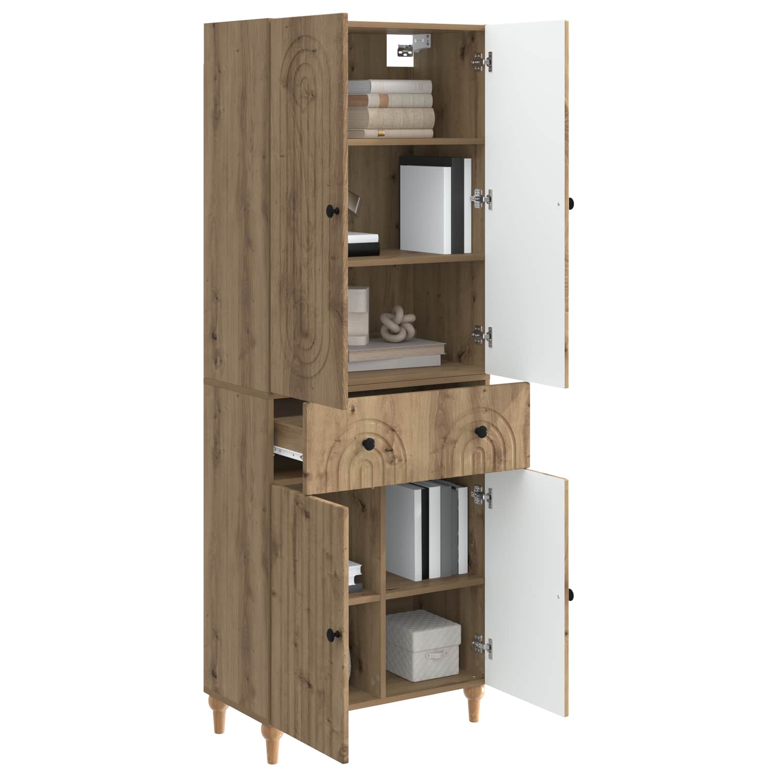 Kastenset 2 pcs 66 x 34,5 x 90 cm Bewerkt hout is nu te koop bij PeponiXL, paradijselijk wonen!