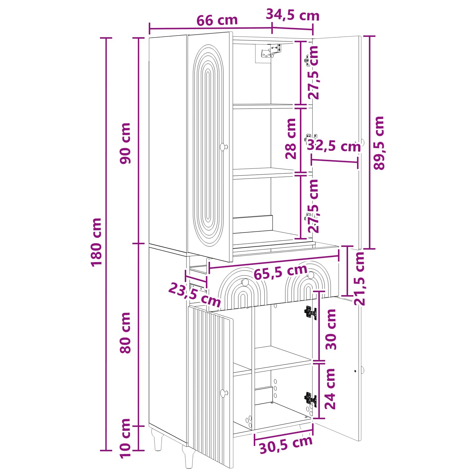 Kastenset 2 pcs 66 x 34,5 x 90 cm Bewerkt hout is nu te koop bij PeponiXL, paradijselijk wonen!