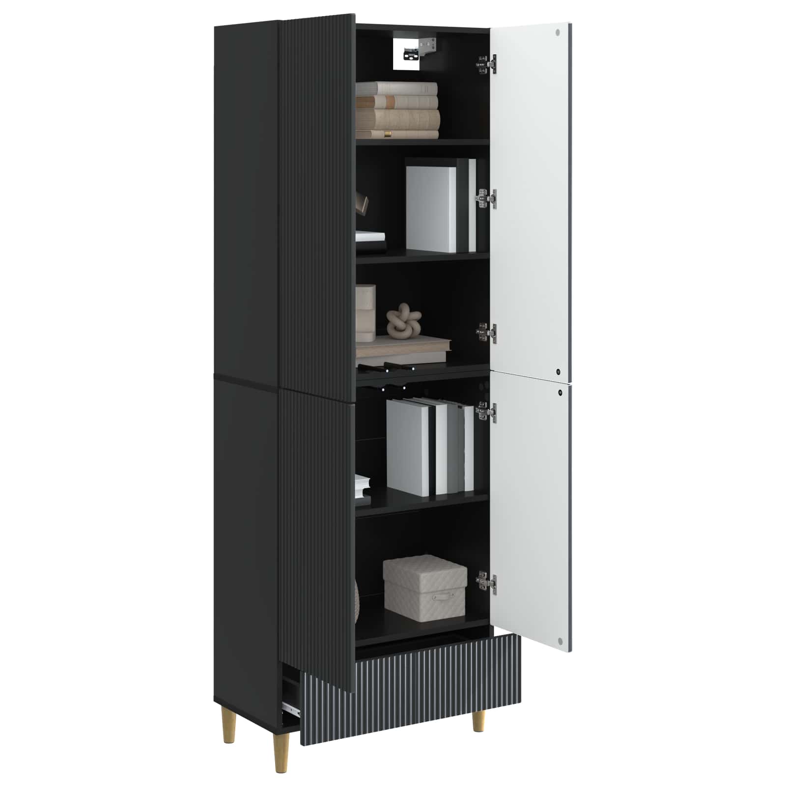 Kastenset 2 pcs 66 x 34,5 x 95 cm Bewerkt hout is nu te koop bij PeponiXL, paradijselijk wonen!