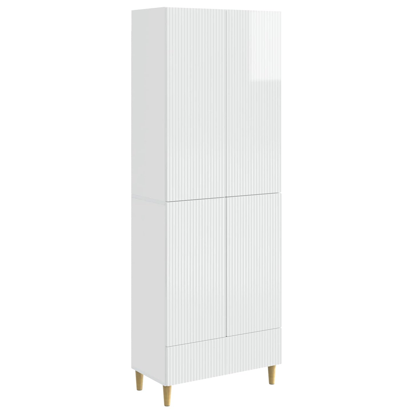 Kastenset 2 pcs Hoogglans Wit 66 x 34,5 x 95 cm Bewerkt hout is nu te koop bij PeponiXL, paradijselijk wonen!