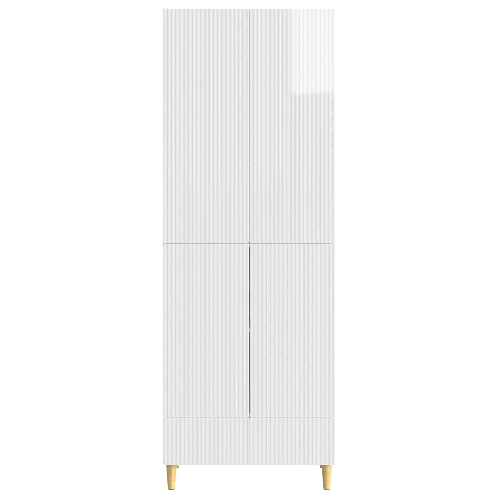 Kastenset 2 pcs Hoogglans Wit 66 x 34,5 x 95 cm Bewerkt hout is nu te koop bij PeponiXL, paradijselijk wonen!