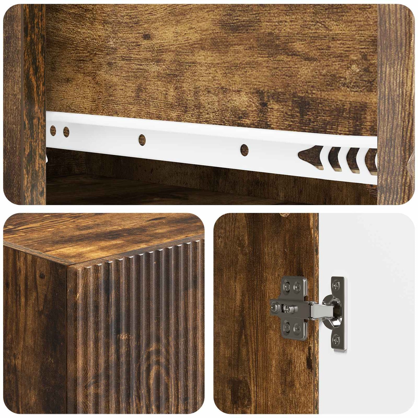 Kastenset 2 pcs Gerookt eiken 66 x 34,5 x 95 cm Bewerkt hout is nu te koop bij PeponiXL, paradijselijk wonen!