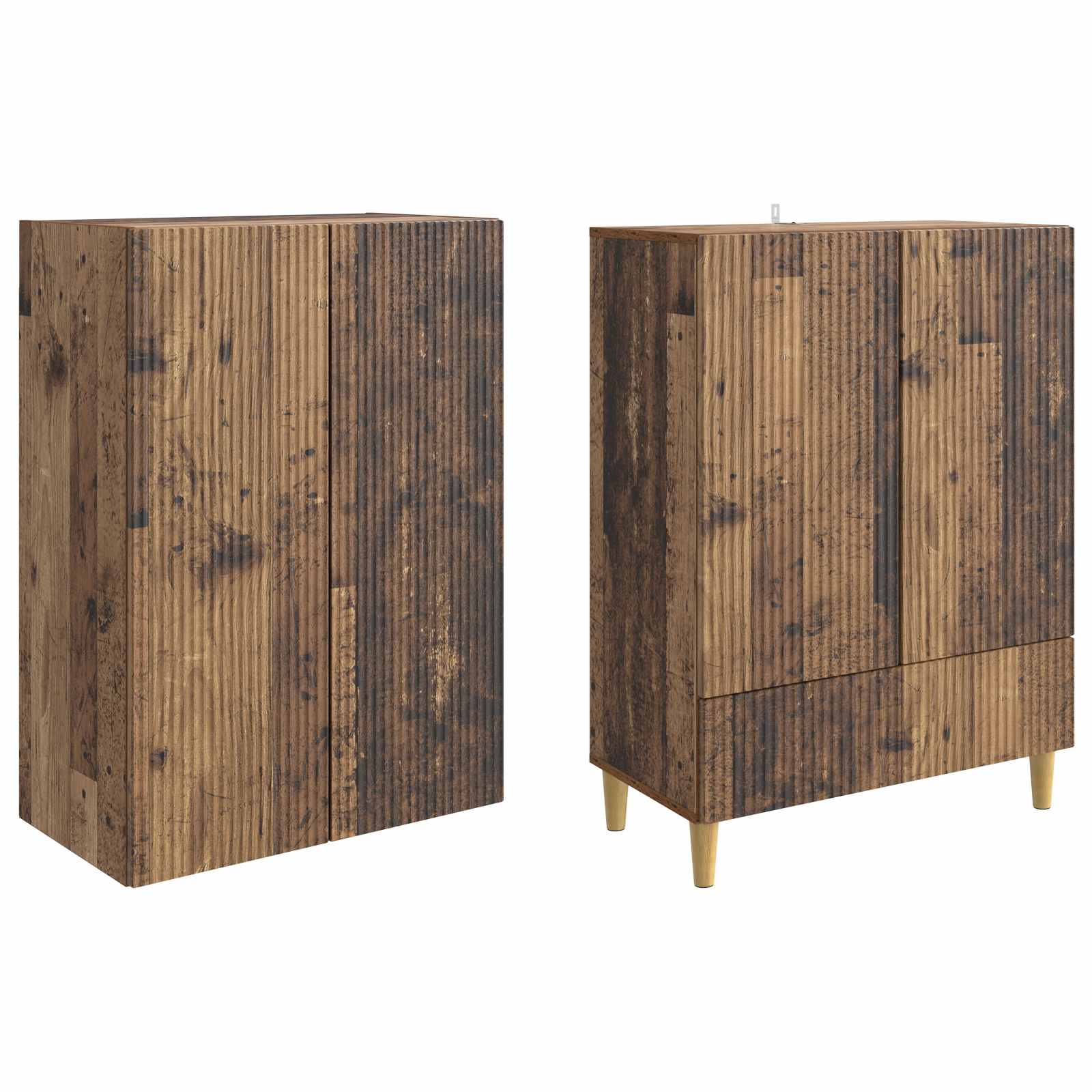 Kastenset 2 pcs 66 x 34,5 x 95 cm Bewerkt hout is nu te koop bij PeponiXL, paradijselijk wonen!