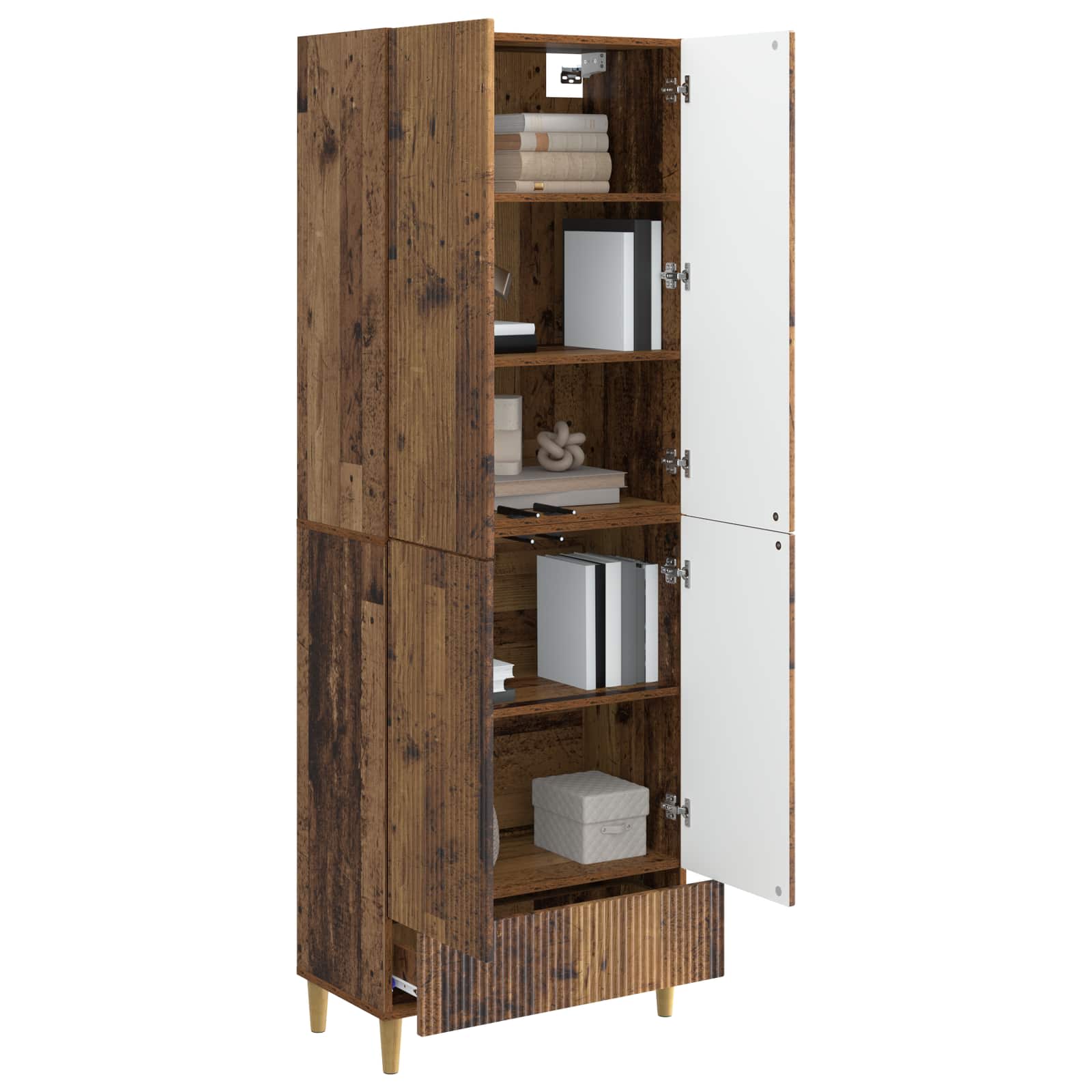 Kastenset 2 pcs 66 x 34,5 x 95 cm Bewerkt hout is nu te koop bij PeponiXL, paradijselijk wonen!