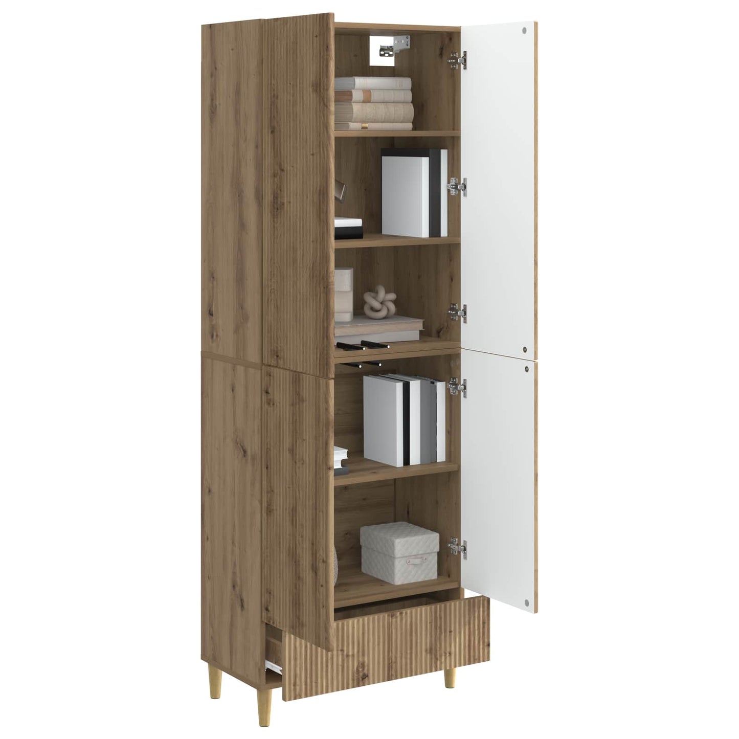 Kastenset 2 pcs Artisanaal eiken 66 x 34,5 x 95 cm Bewerkt hout