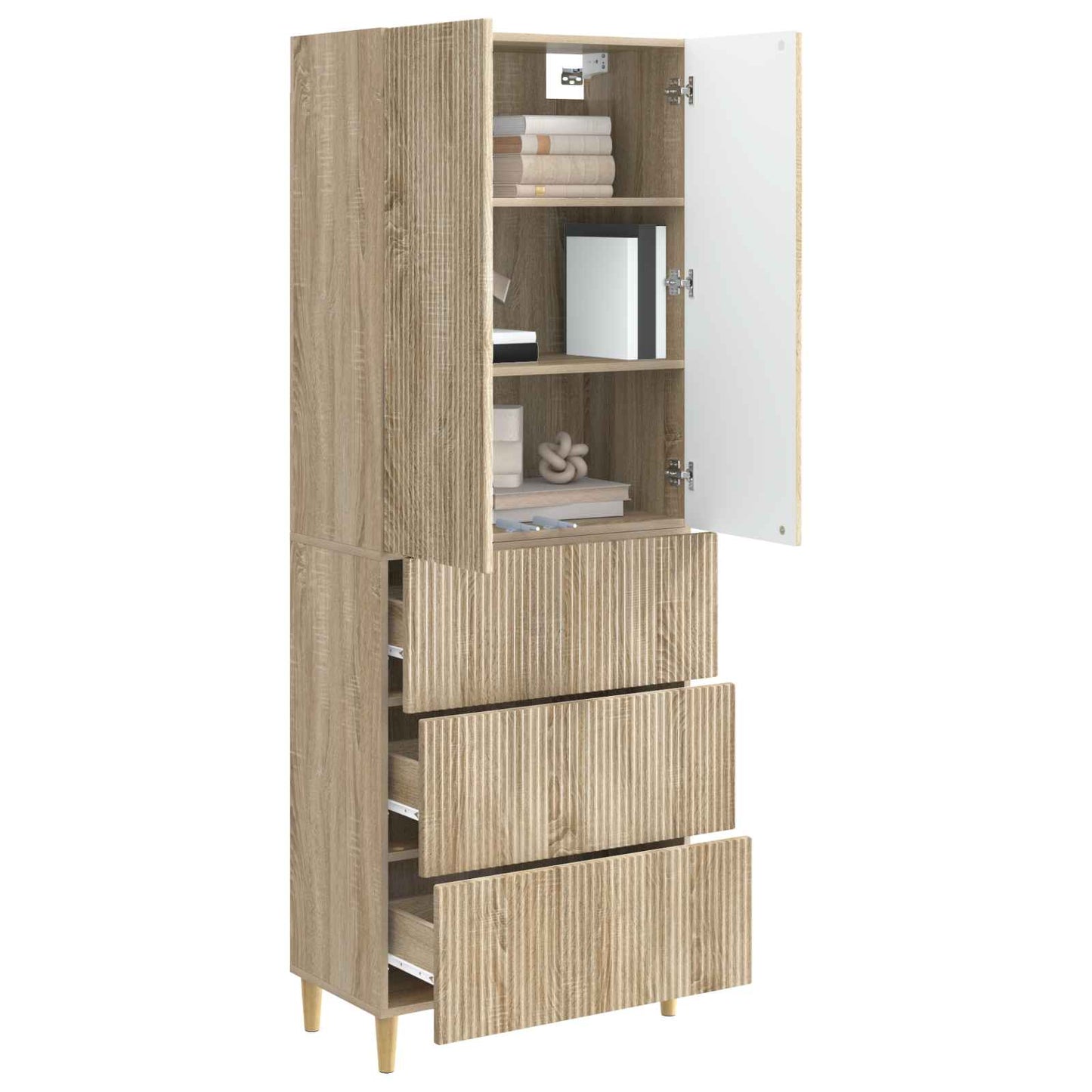 Kastenset 2 pcs Sonoma Eiken 66 x 34,5 x 90 cm Bewerkt hout is nu te koop bij PeponiXL, paradijselijk wonen!