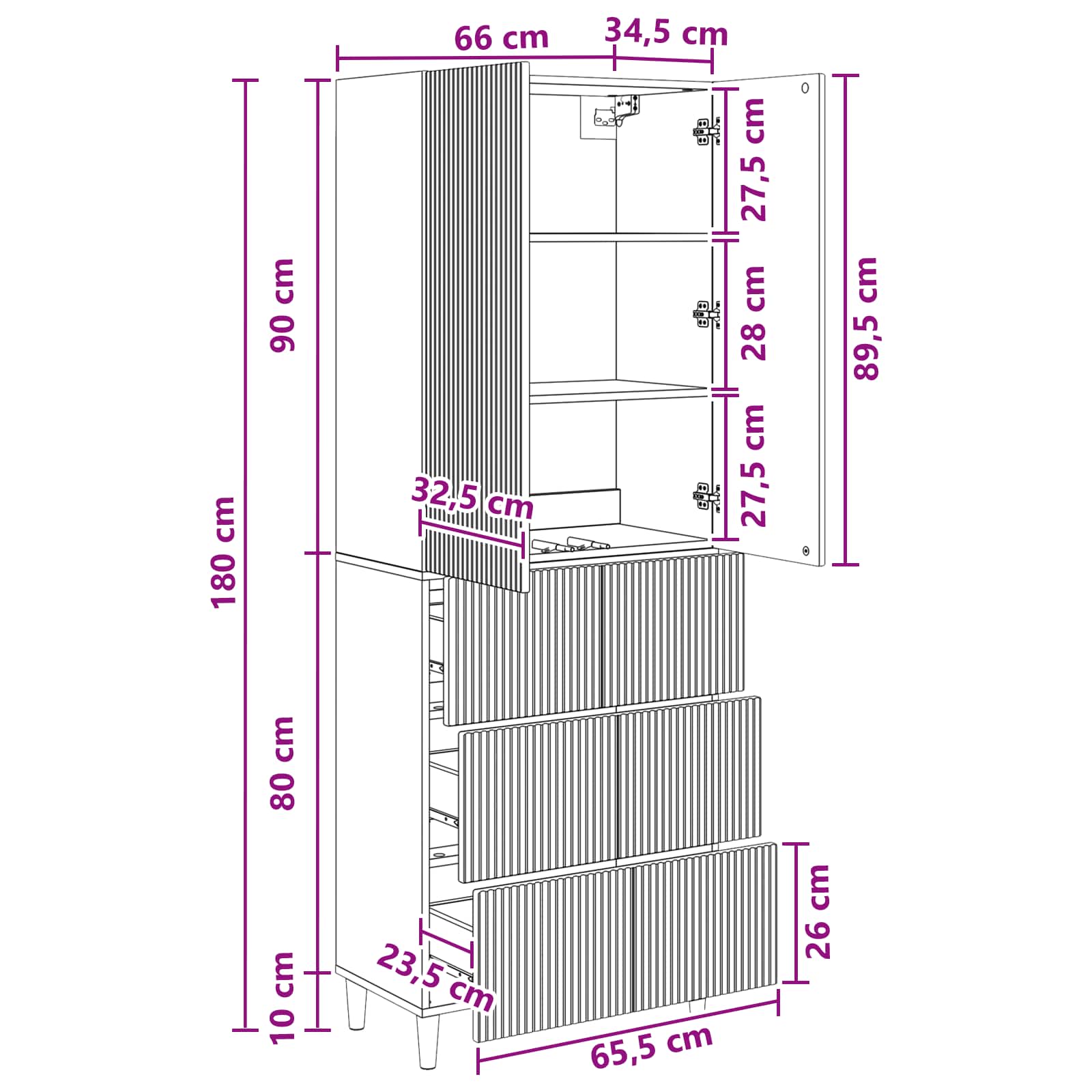 Kastenset 2 pcs Sonoma Eiken 66 x 34,5 x 90 cm Bewerkt hout is nu te koop bij PeponiXL, paradijselijk wonen!