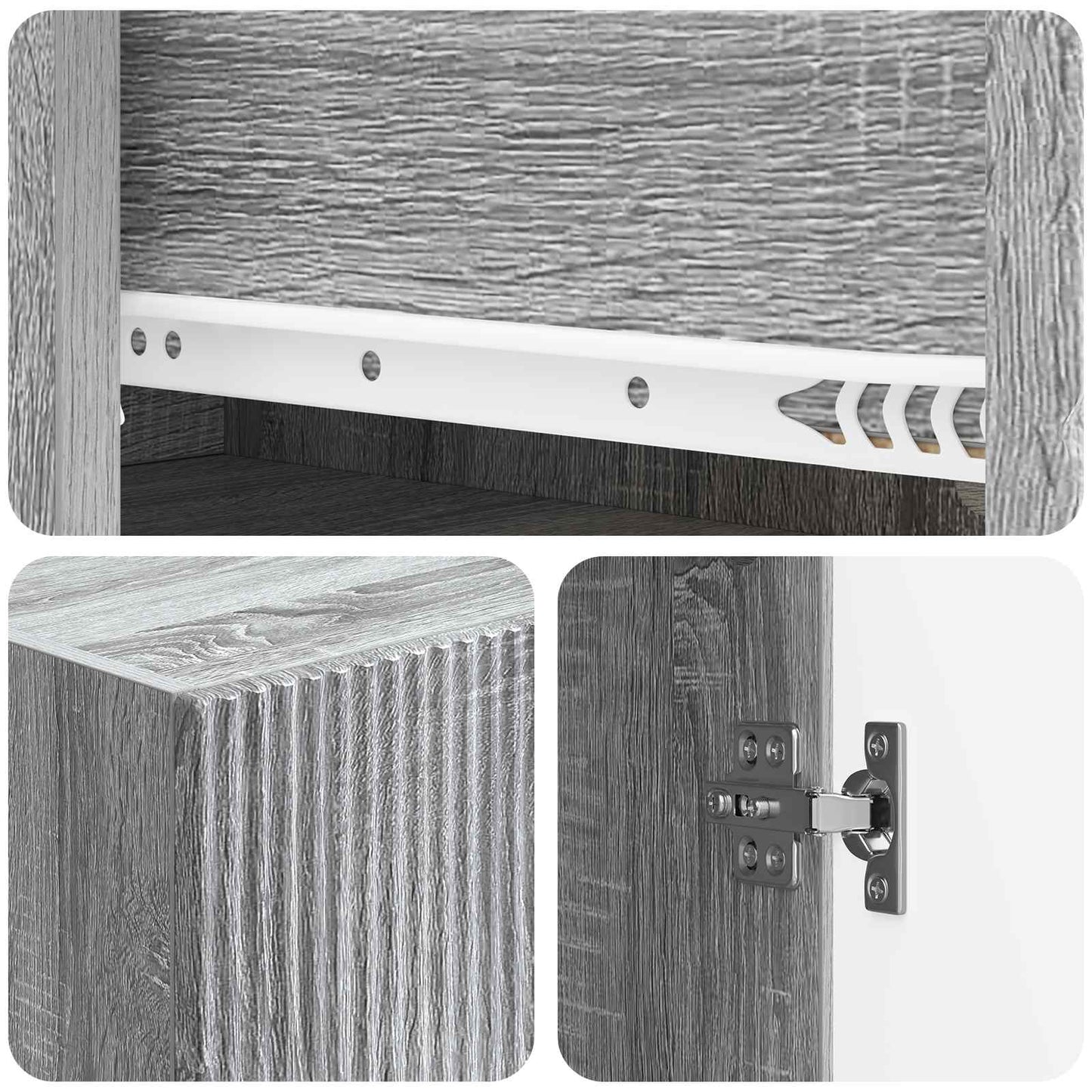 Kastenset 2 pcs Grijs Sonoma 66 x 34,5 x 90 cm Bewerkt hout