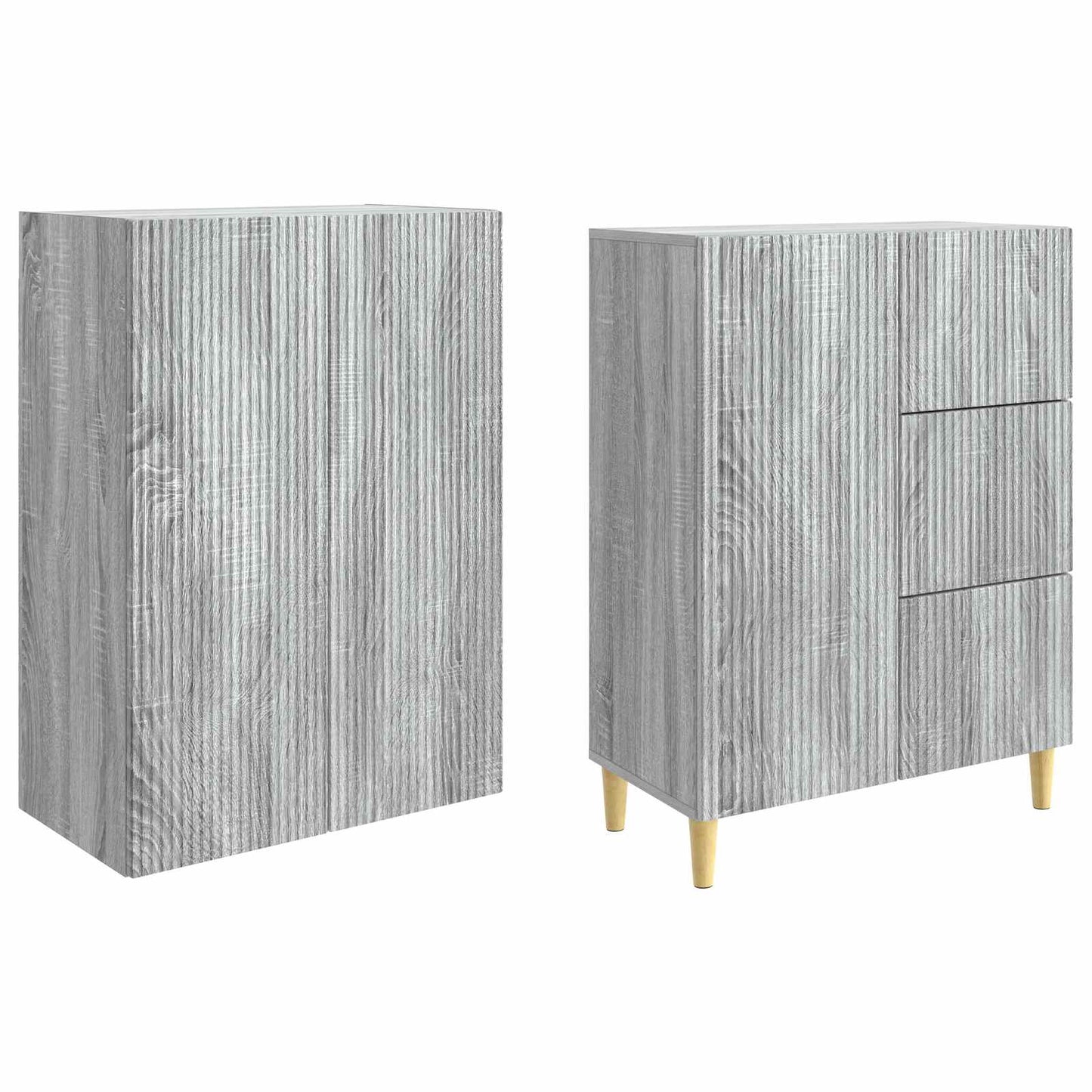 Kastenset 2 pcs Grijs Sonoma 66 x 34,5 x 90 cm Bewerkt hout