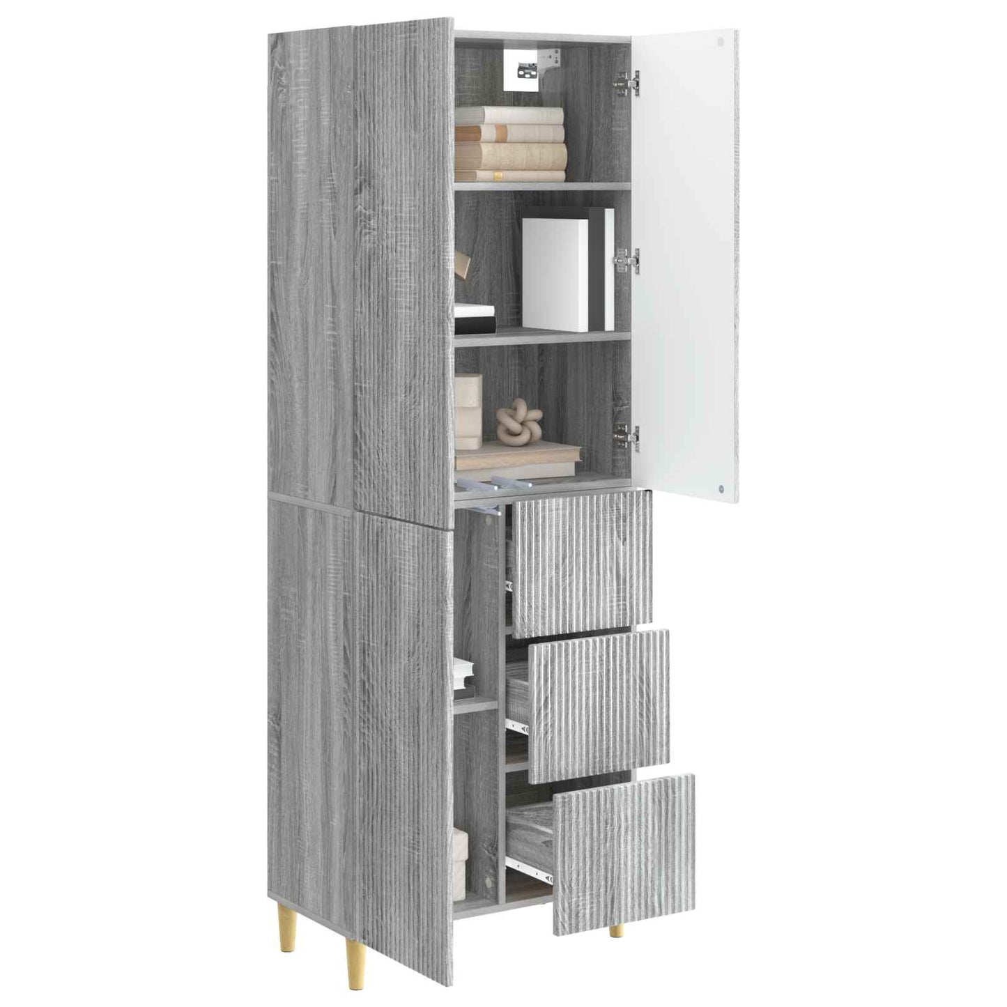 Kastenset 2 pcs Grijs Sonoma 66 x 34,5 x 90 cm Bewerkt hout