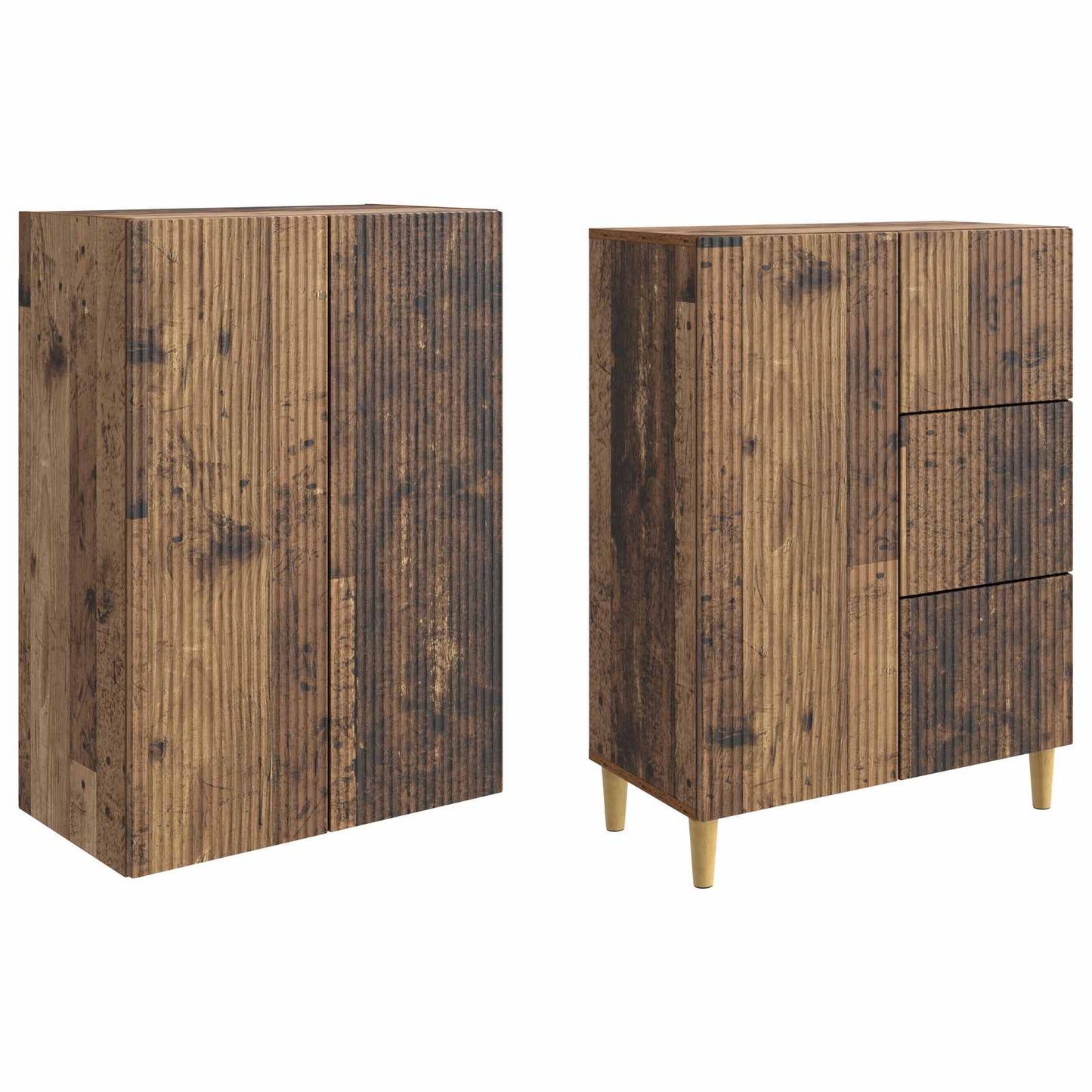 Kastenset 2 pcs 66 x 34,5 x 90 cm Bewerkt hout