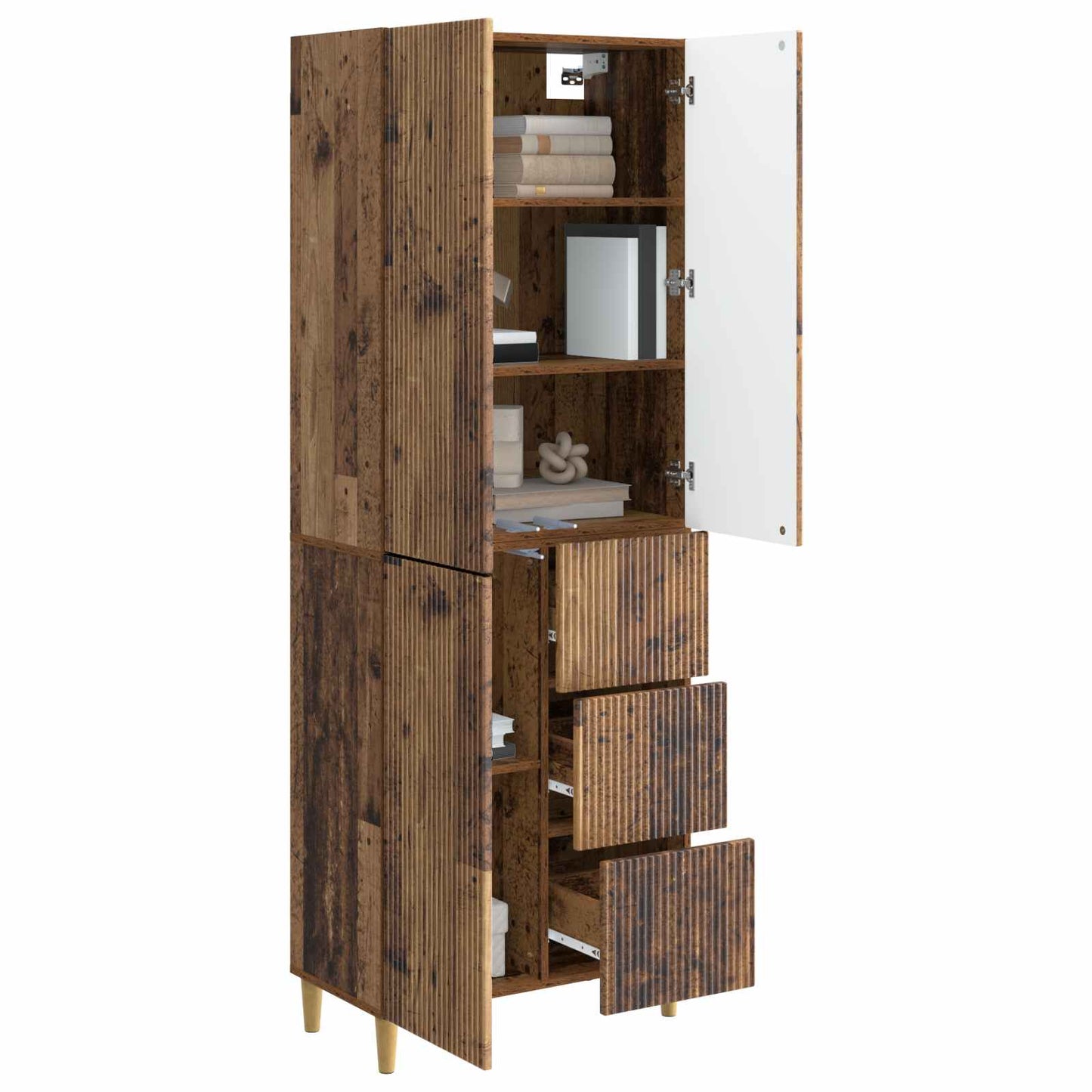 Kastenset 2 pcs 66 x 34,5 x 90 cm Bewerkt hout