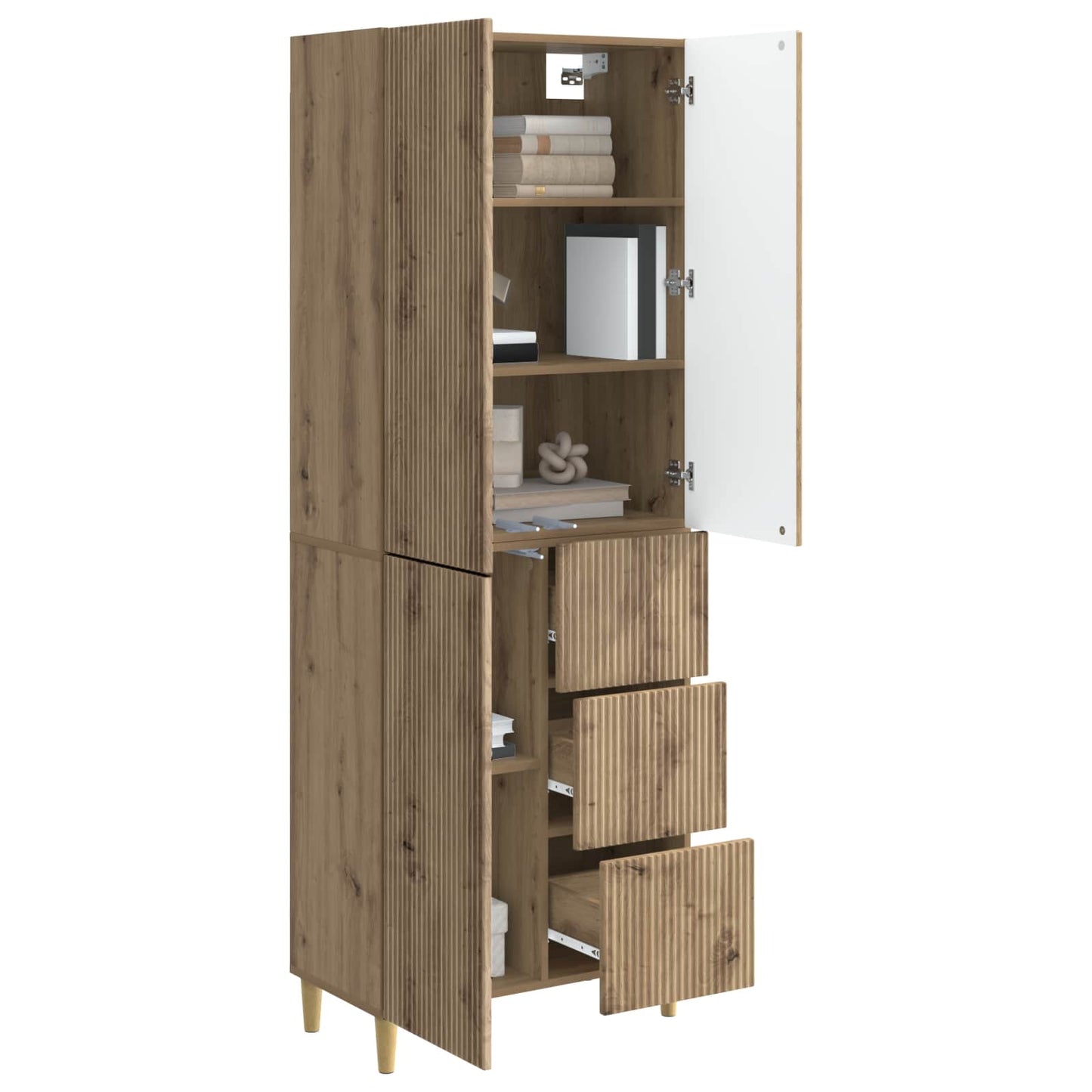 Kastenset 2 pcs 66 x 34,5 x 90 cm Bewerkt hout