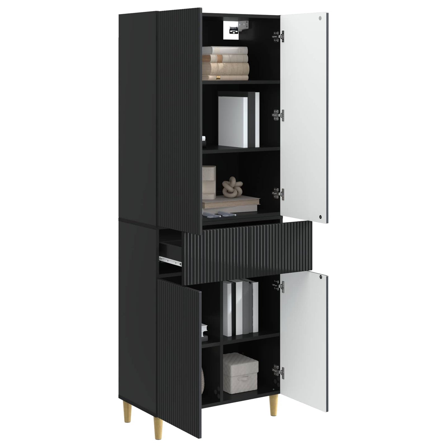 Kastenset 2 pcs 66 x 34,5 x 90 cm Bewerkt hout
