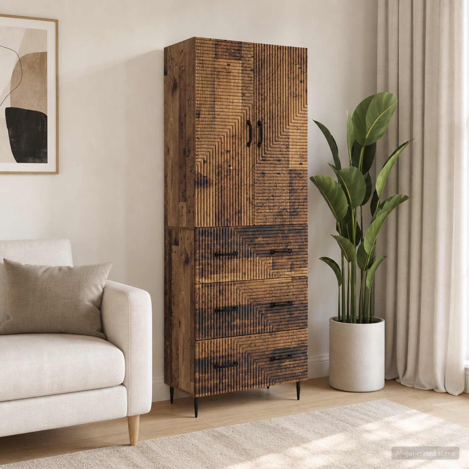 Kastenset 2 pcs Oud hout 66 x 34,5 x 90 cm Bewerkt hout is nu te koop bij PeponiXL, paradijselijk wonen!