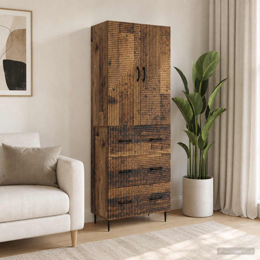 Kastenset 2 pcs Oud hout 66 x 34,5 x 90 cm Bewerkt hout is nu te koop bij PeponiXL, paradijselijk wonen!