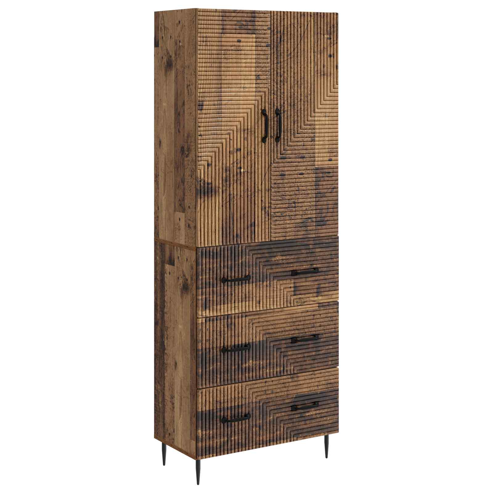 Kastenset 2 pcs Oud hout 66 x 34,5 x 90 cm Bewerkt hout is nu te koop bij PeponiXL, paradijselijk wonen!