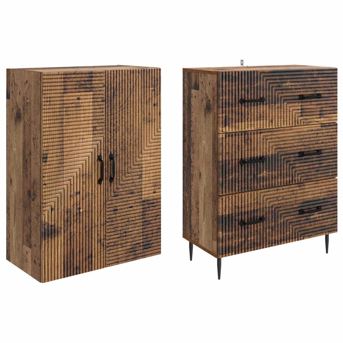 Kastenset 2 pcs Oud hout 66 x 34,5 x 90 cm Bewerkt hout is nu te koop bij PeponiXL, paradijselijk wonen!