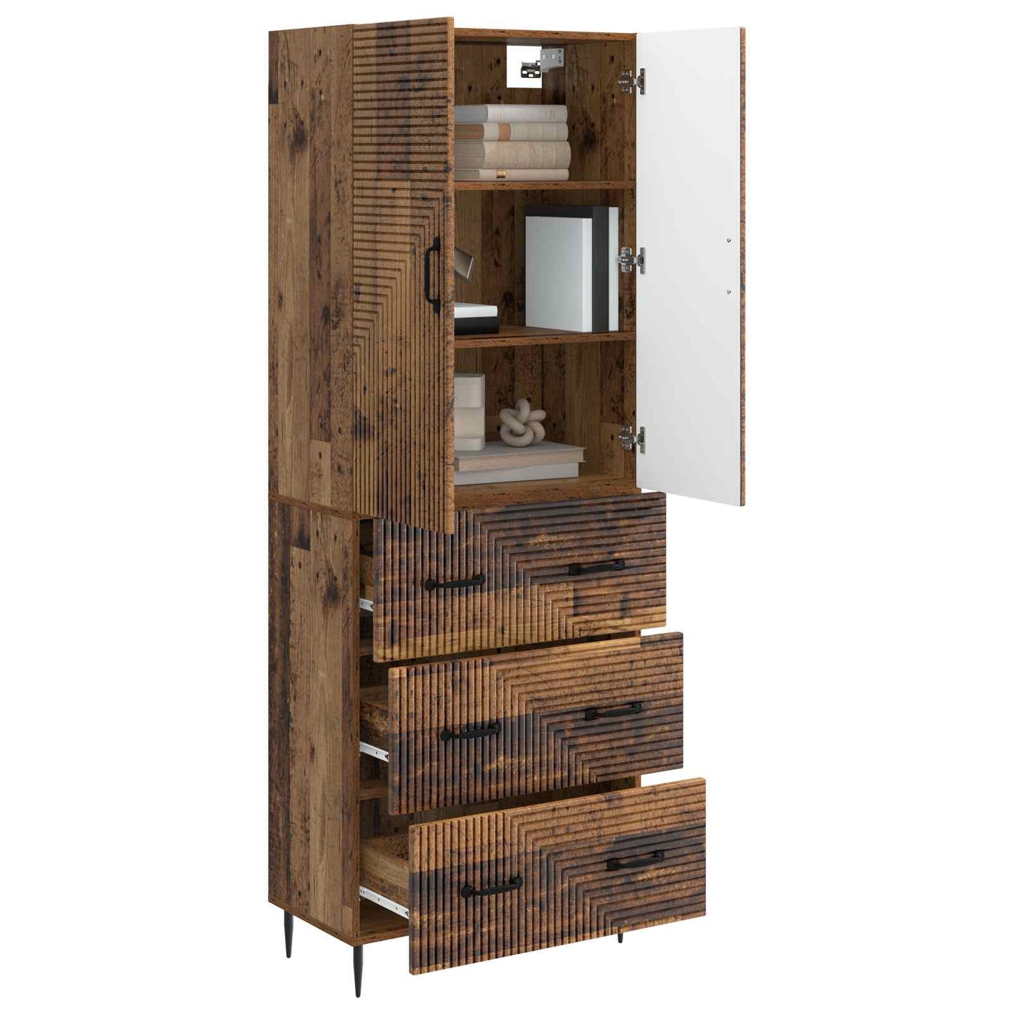 Kastenset 2 pcs Oud hout 66 x 34,5 x 90 cm Bewerkt hout is nu te koop bij PeponiXL, paradijselijk wonen!