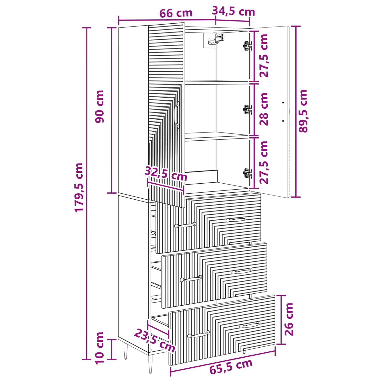 Kastenset 2 pcs Oud hout 66 x 34,5 x 90 cm Bewerkt hout is nu te koop bij PeponiXL, paradijselijk wonen!