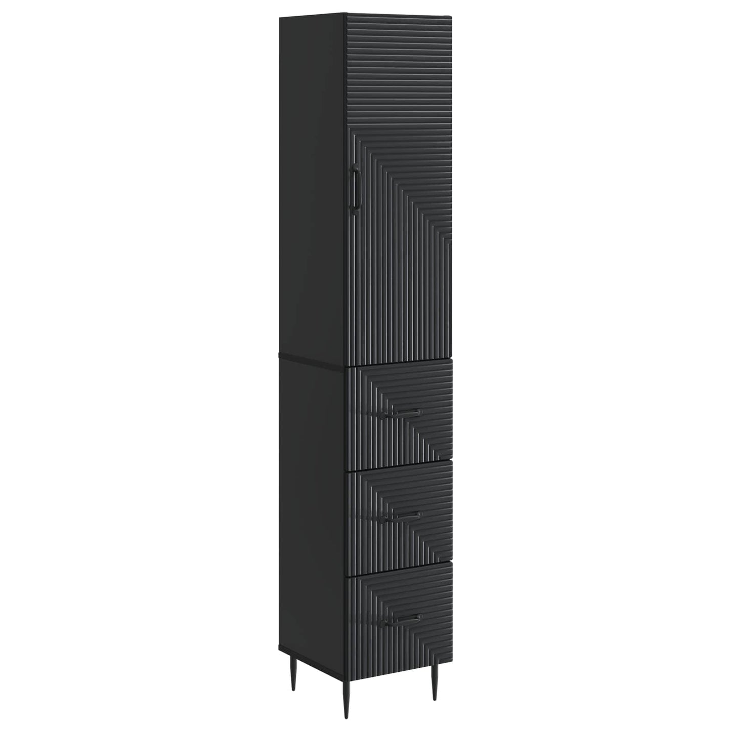 Kastenset 2 pcs Zwart 33 x 34,5 x 90 cm Bewerkt hout is nu te koop bij PeponiXL, paradijselijk wonen!