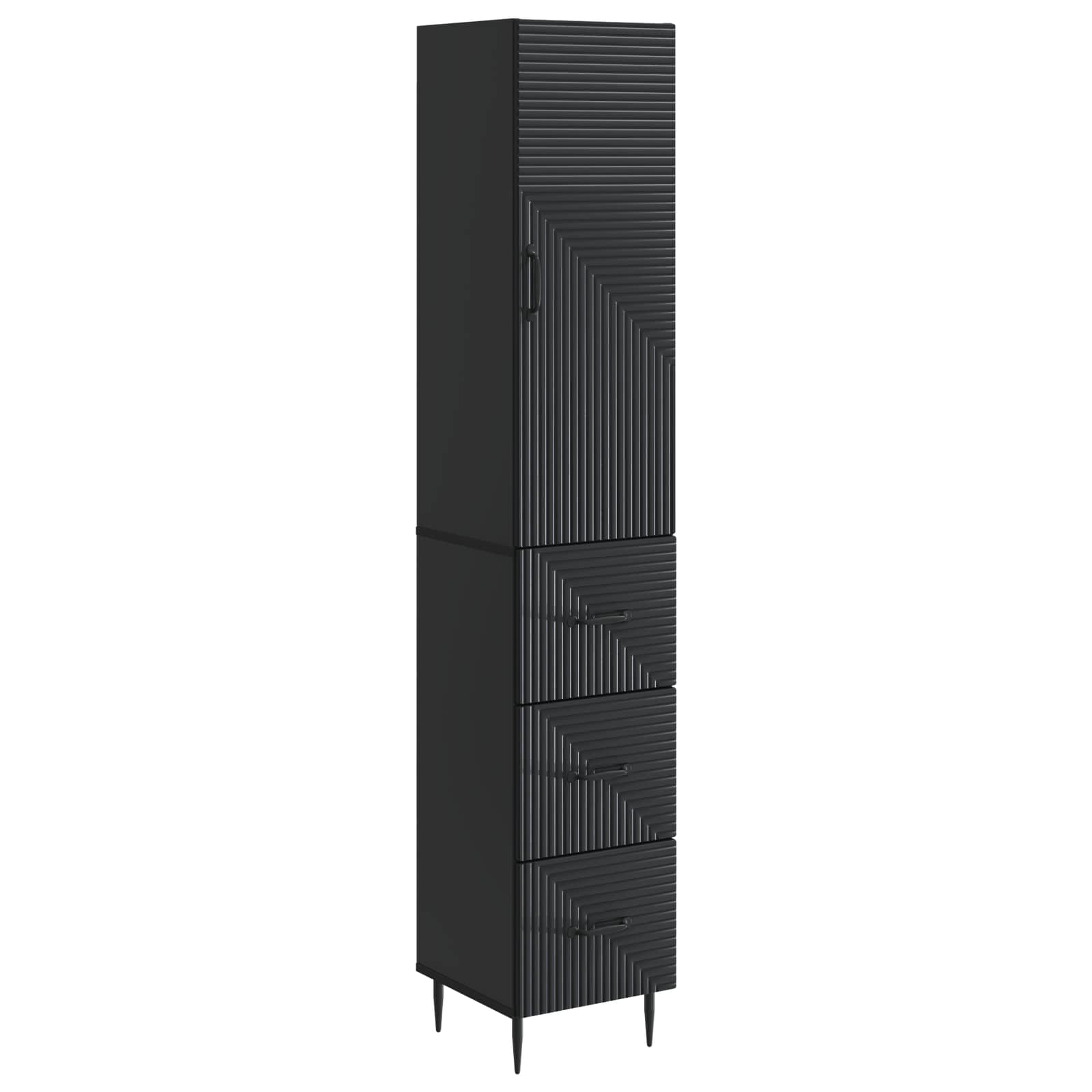 Kastenset 2 pcs Zwart 33 x 34,5 x 90 cm Bewerkt hout is nu te koop bij PeponiXL, paradijselijk wonen!