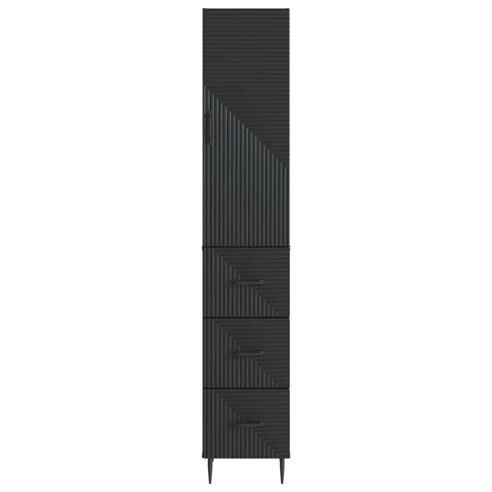 Kastenset 2 pcs Zwart 33 x 34,5 x 90 cm Bewerkt hout is nu te koop bij PeponiXL, paradijselijk wonen!