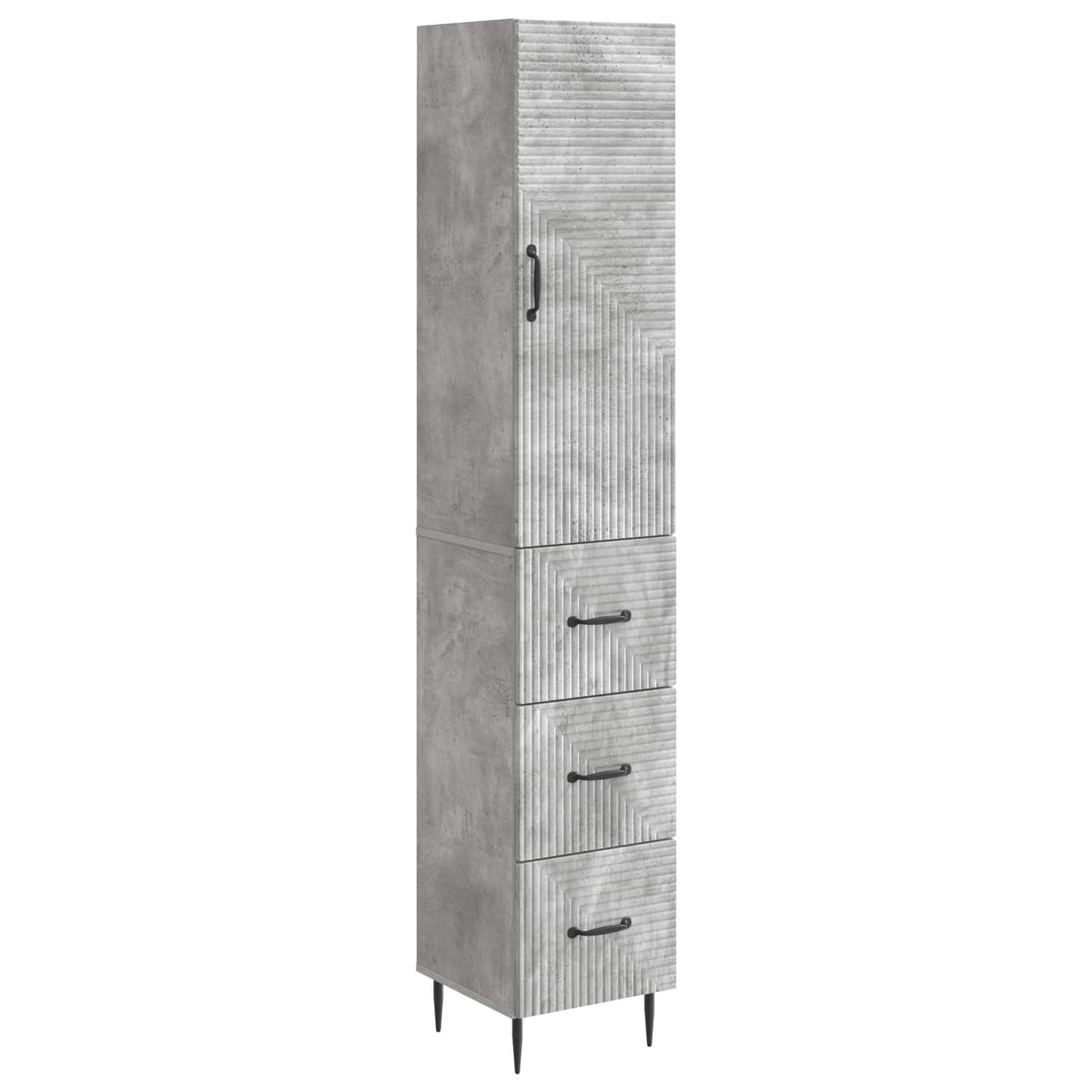 Kastenset 2 pcs Betongrijs 33 x 34,5 x 90 cm Bewerkt hout is nu te koop bij PeponiXL, paradijselijk wonen!