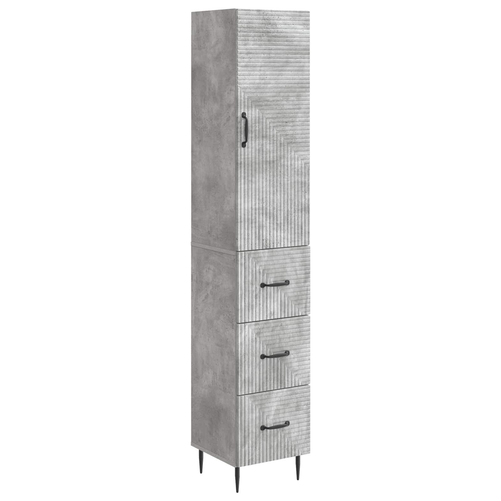 Kastenset 2 pcs Betongrijs 33 x 34,5 x 90 cm Bewerkt hout is nu te koop bij PeponiXL, paradijselijk wonen!