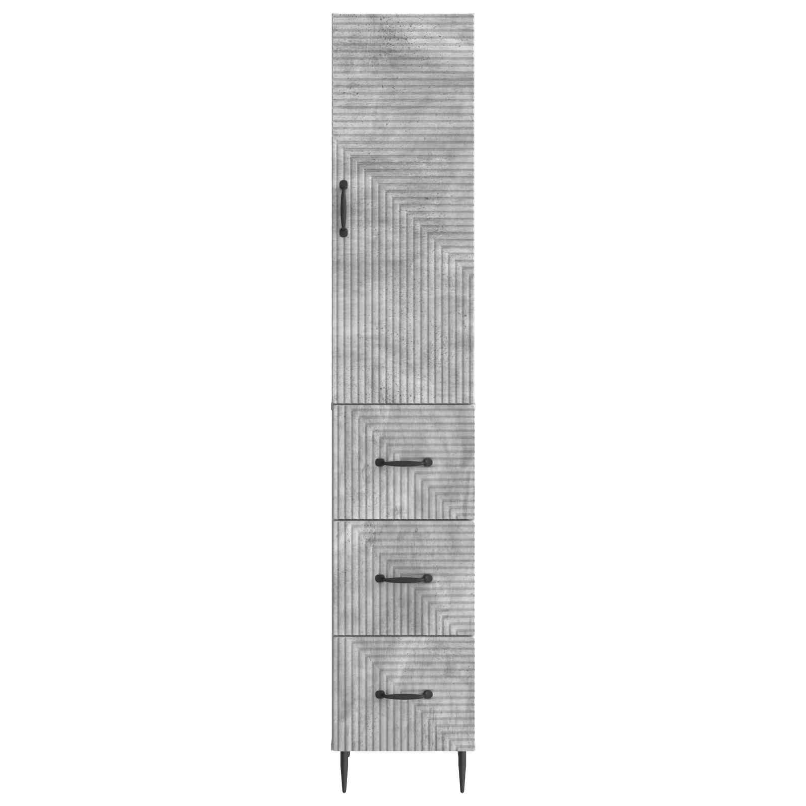 Kastenset 2 pcs Betongrijs 33 x 34,5 x 90 cm Bewerkt hout is nu te koop bij PeponiXL, paradijselijk wonen!