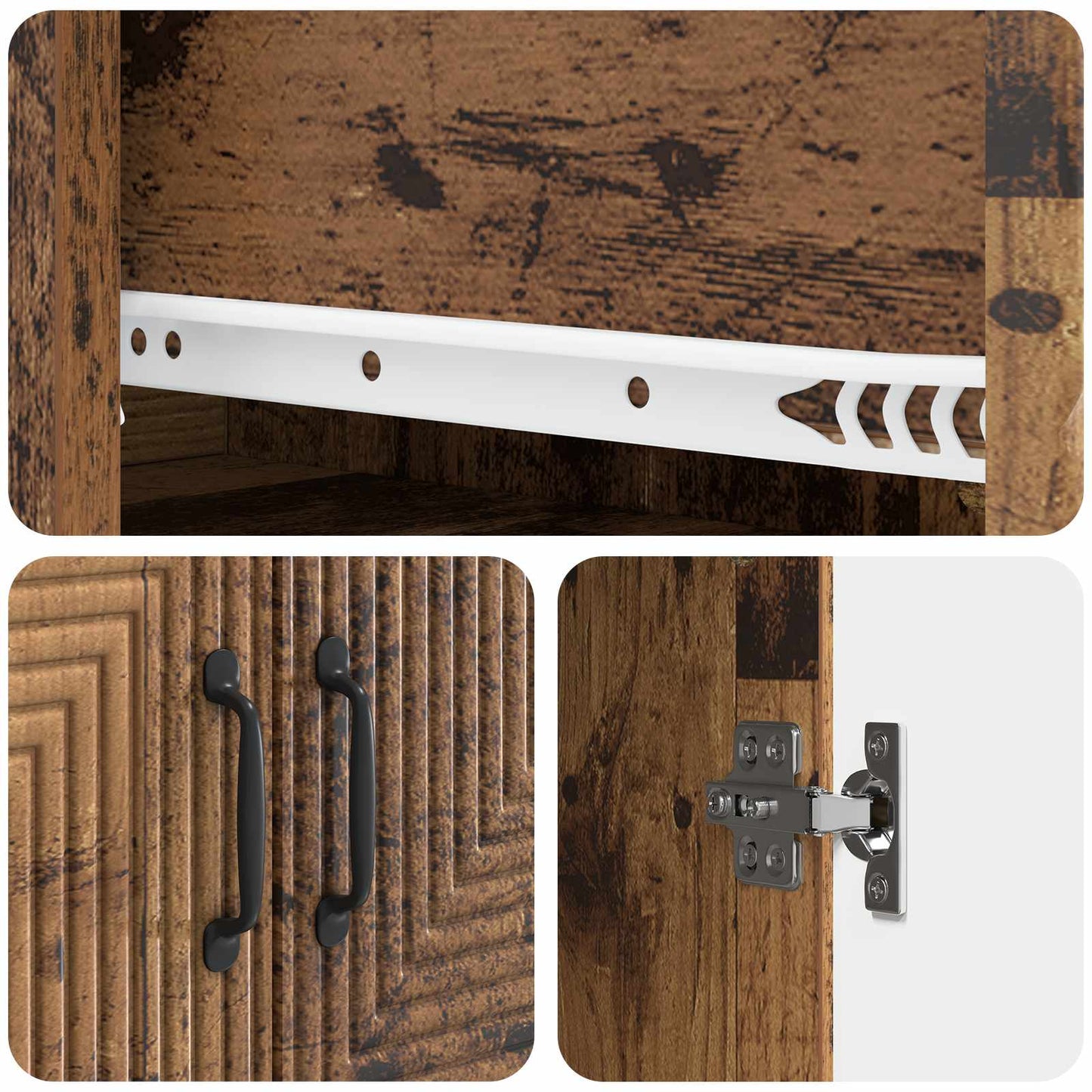 Kastenset 2 pcs Oud hout 66 x 34,5 x 89,5 cm Bewerkt hout