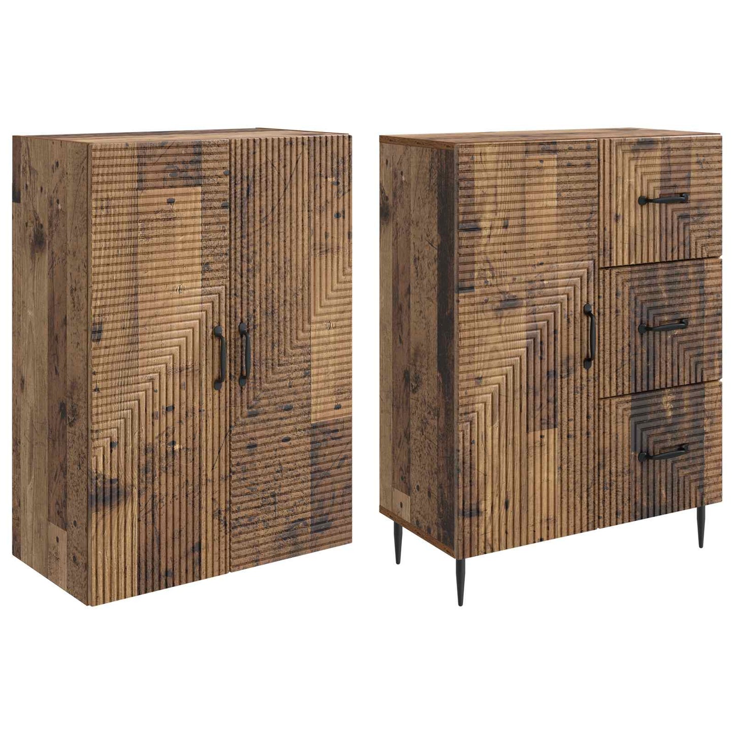 Kastenset 2 pcs Oud hout 66 x 34,5 x 89,5 cm Bewerkt hout