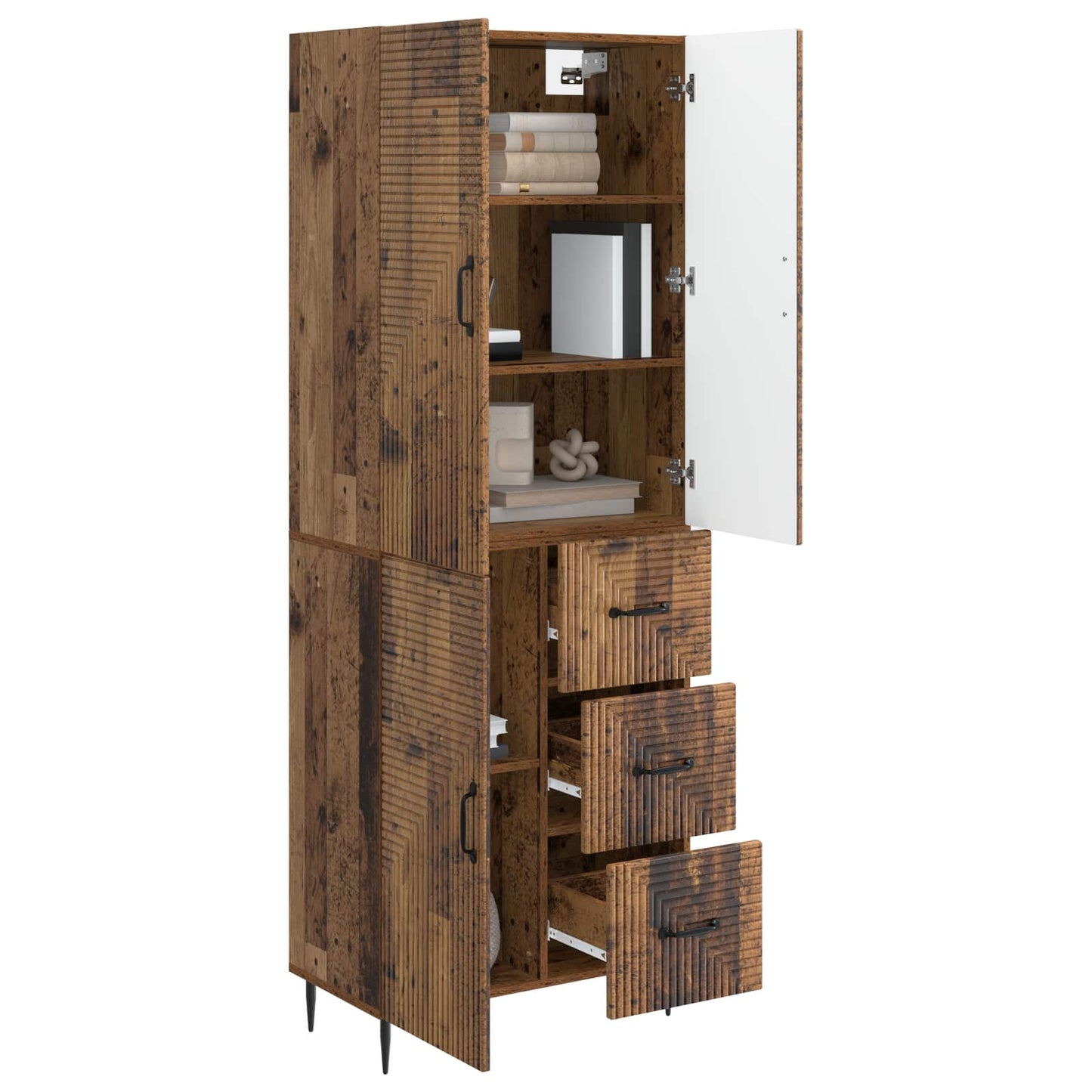 Kastenset 2 pcs Oud hout 66 x 34,5 x 89,5 cm Bewerkt hout
