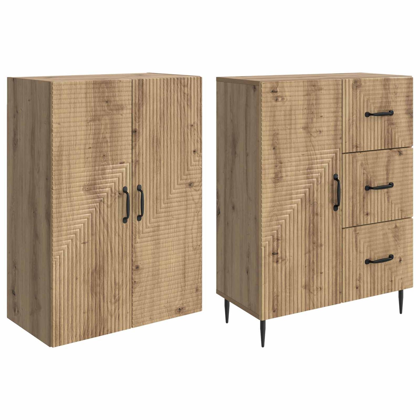 Kastenset 2 pcs Artisanaal eiken 66 x 34,5 x 89,5 cm
