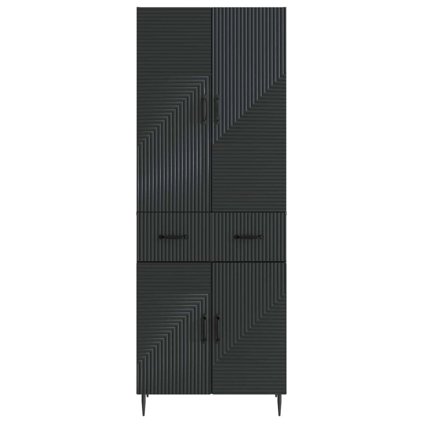 Kastenset 2 pcs Zwart 66 x 34,5 x 89,5 cm Bewerkt hout